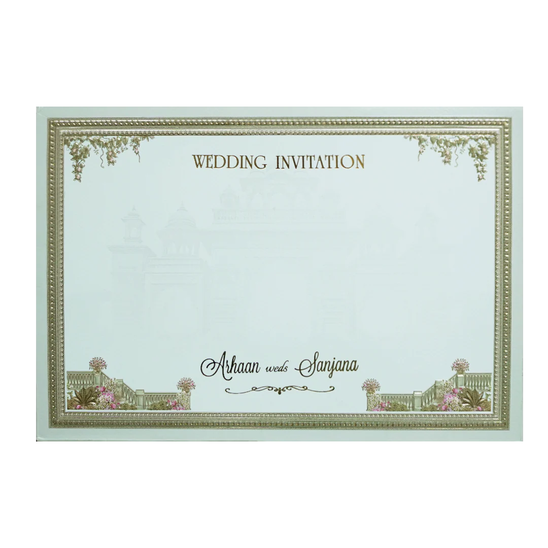 Green Laser Cut Padded Royal Procession Wedding Card - KMMEX8140 - Image 4