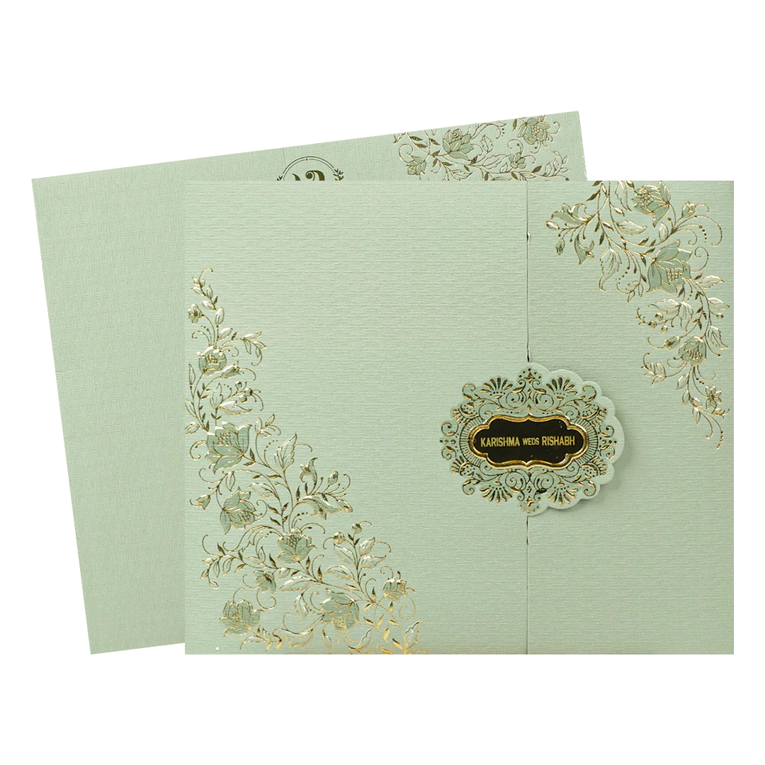 Green Leaf Wedding Card-KSI64910 - Image 2
