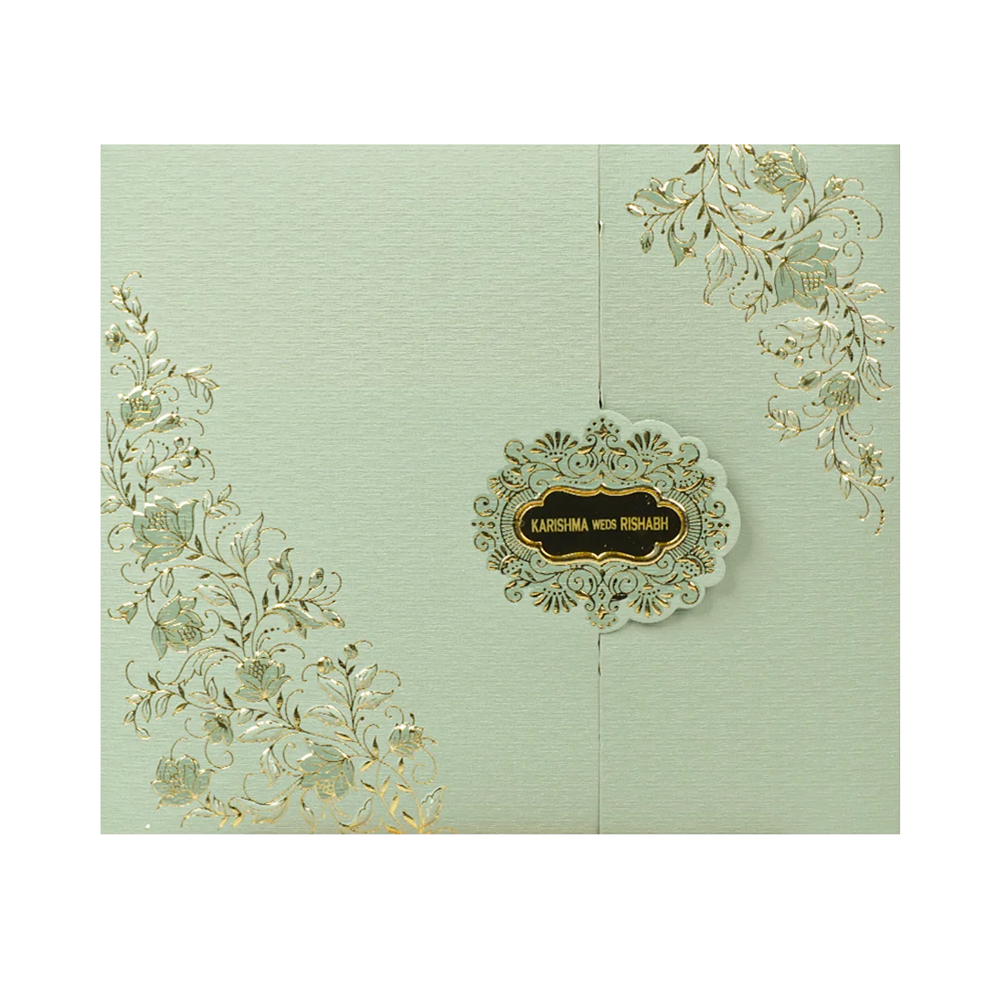 Green Leaf Wedding Card-KSI64910 - Image 3