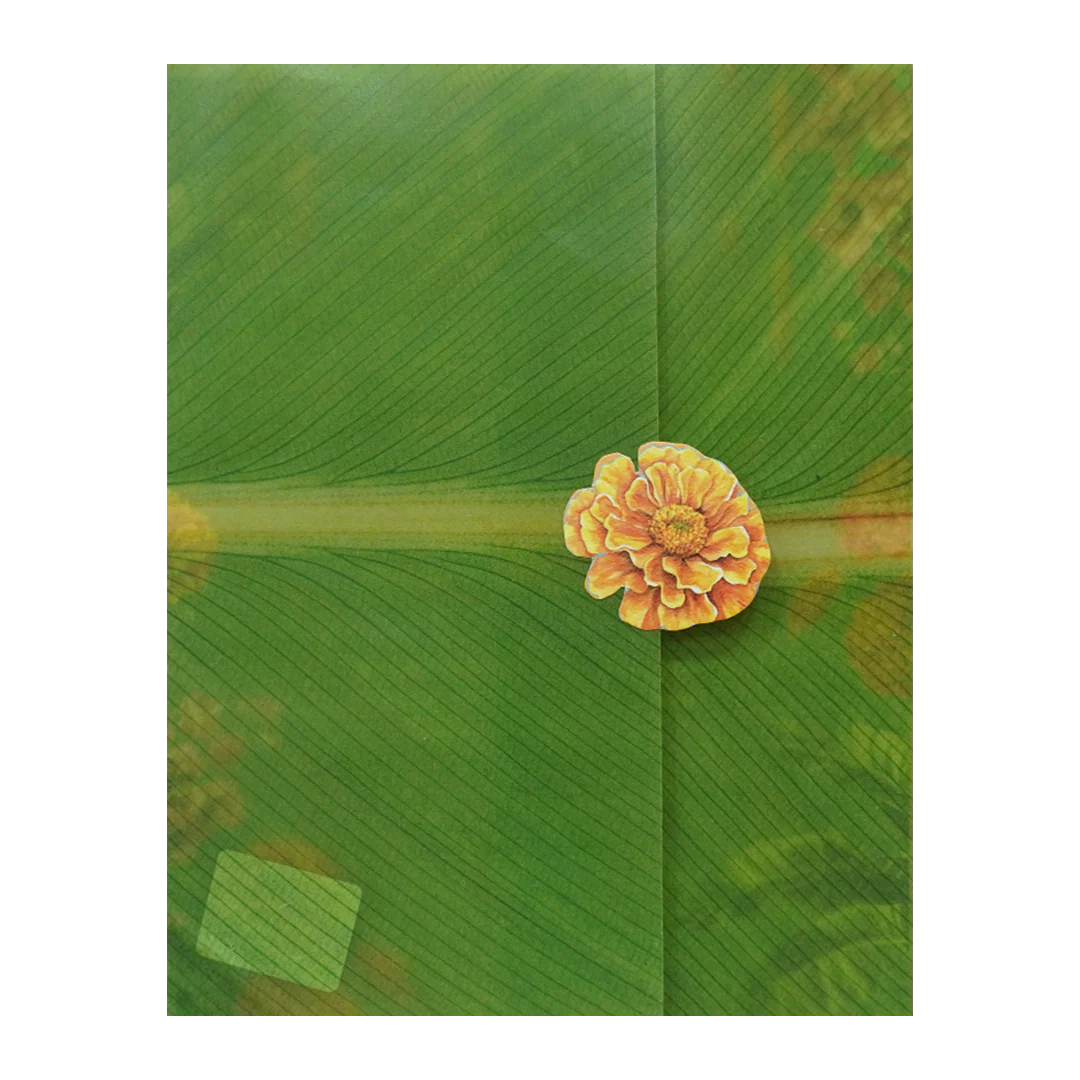 Green Marigold Floral Wedding Card - KBM05100 - Image 3