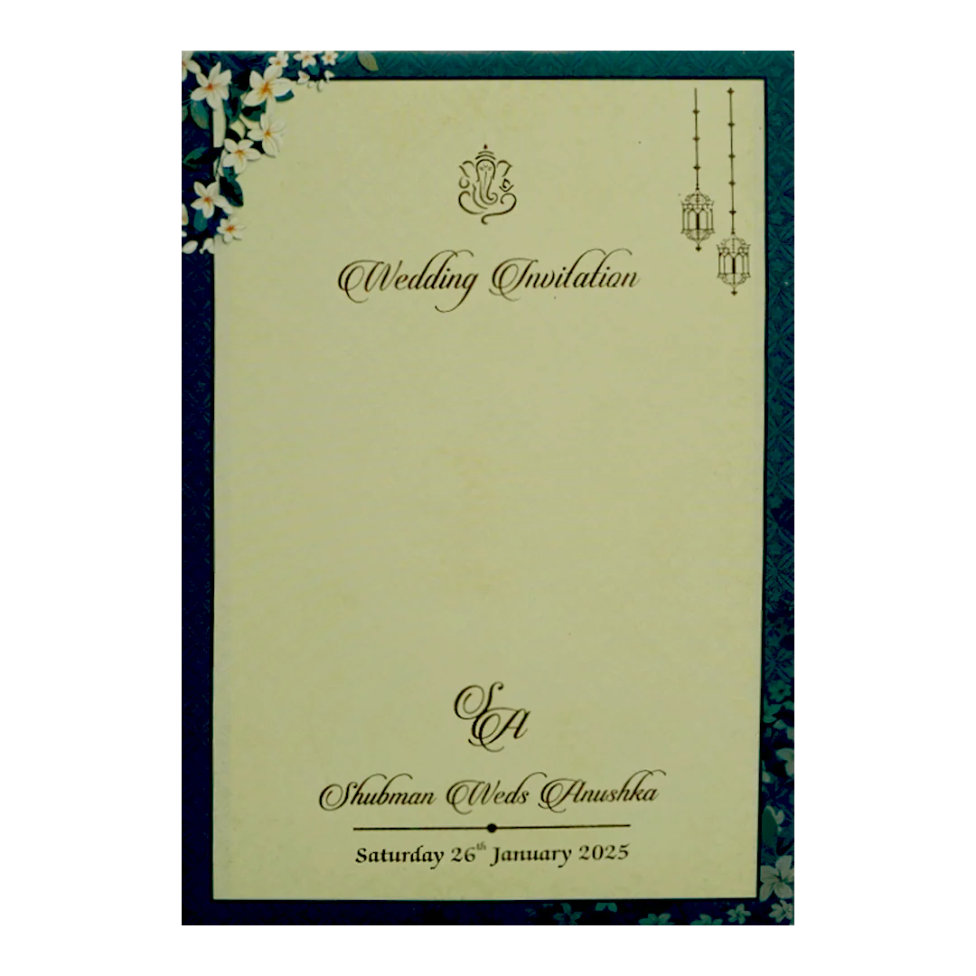 Green Padded Wedding Invitation Card-KRB8270 - Image 4