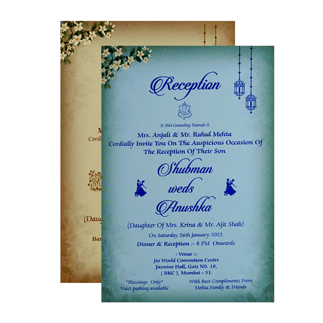 Green Padded Wedding Invitation Card-KRB8270 - Image 5