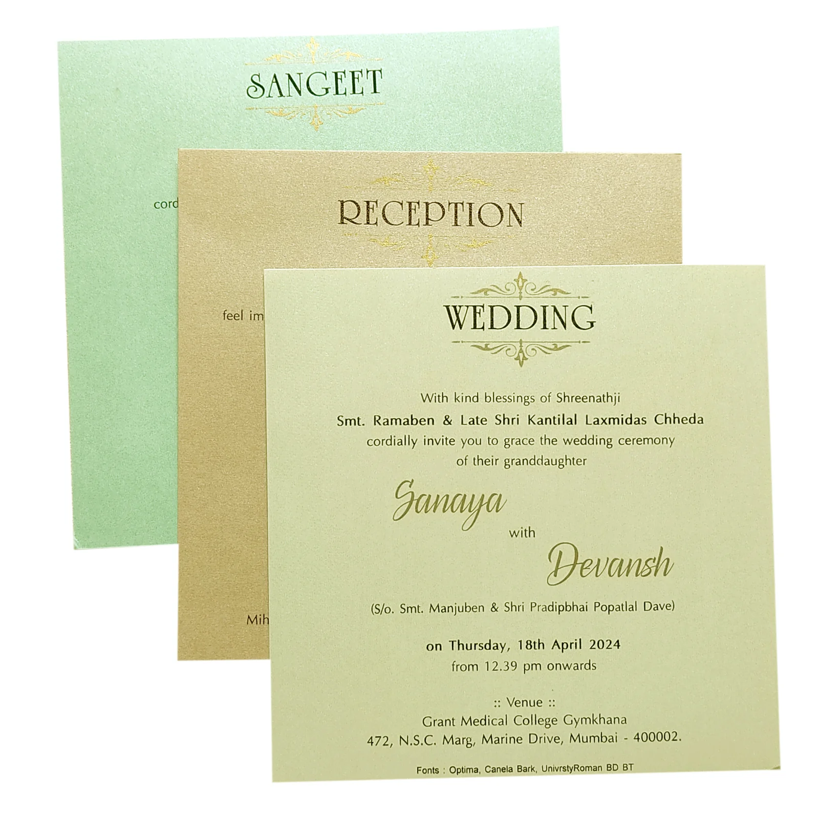 Green Pastel Nameplate Invitation Card-KRC29092 - Image 5