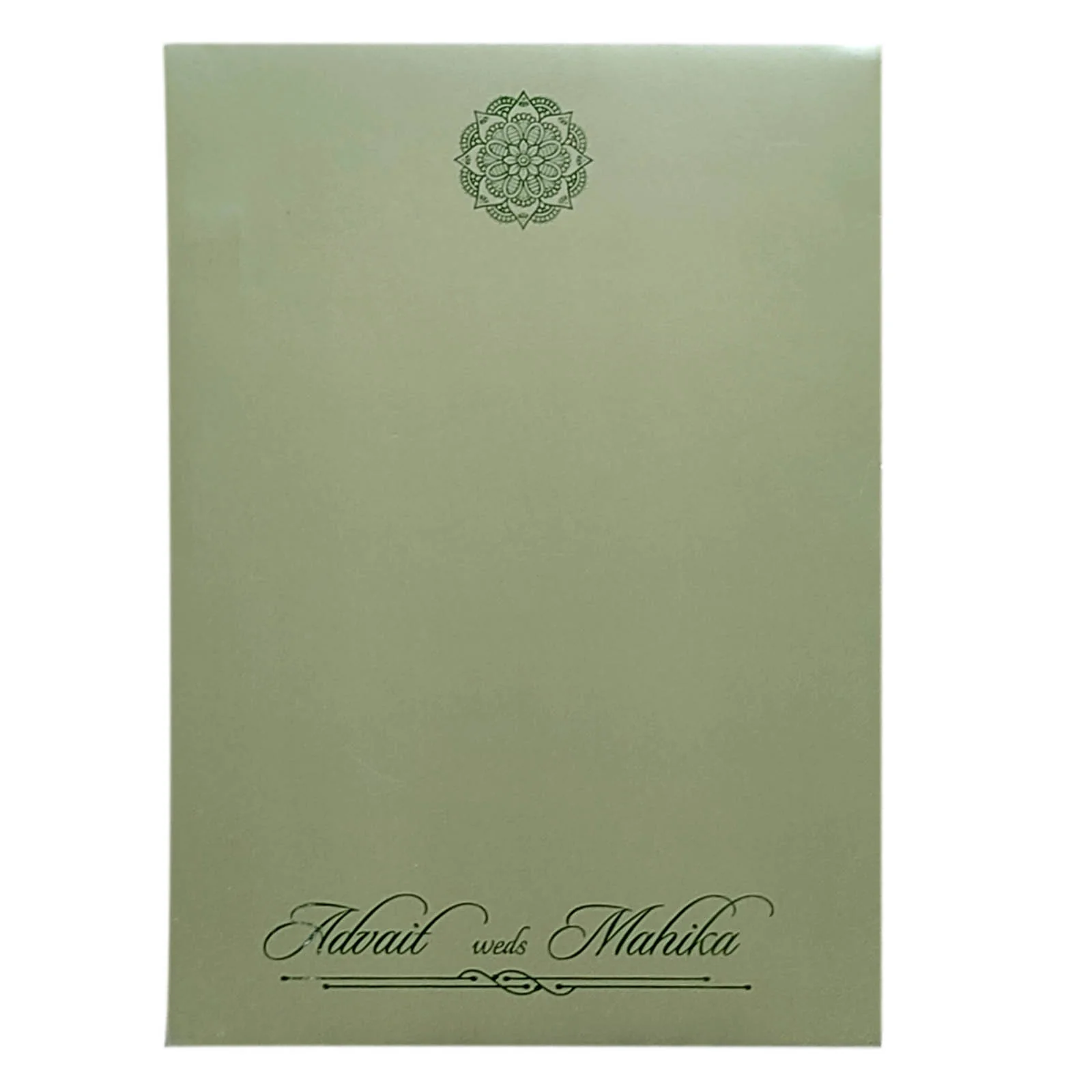 Green Peacock Tracing Sheet Invitation Card-KRCS5390 - Image 4