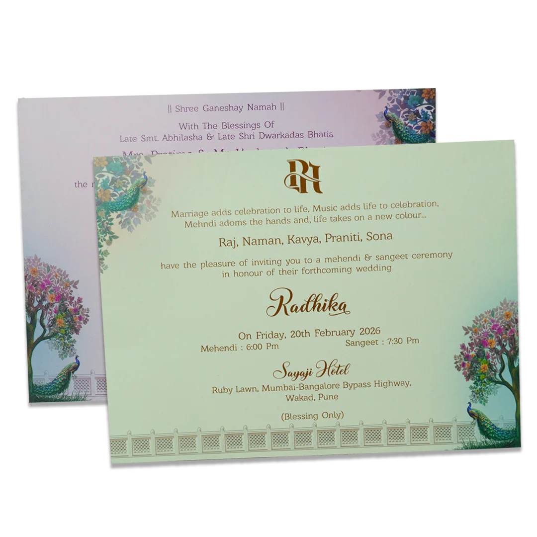 Green Procession Padded Wedding Card - KSI64110 - Image 5