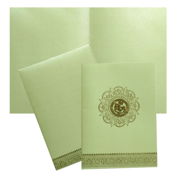 Green Traditional Indian Wedding Card-KNKTGN026