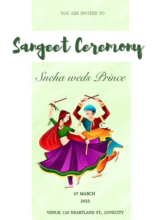 Green Dance Save The Date Invitation-AASAN014 - Image 2