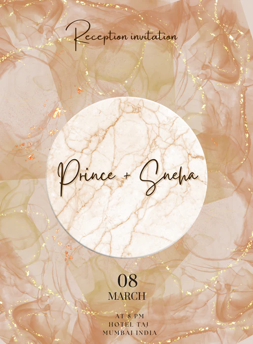 Green Floral Reception Party Invitation-AARPI015 - Image 2