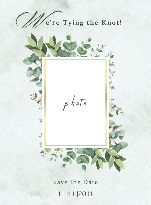 Green Frame Save The Date Invitation-AASTD024 - Image 2