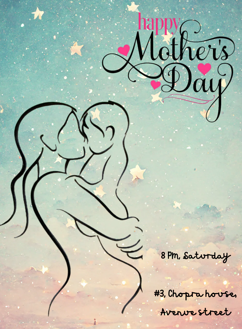 Green Sky Mother's day Invitation-AAMOT004