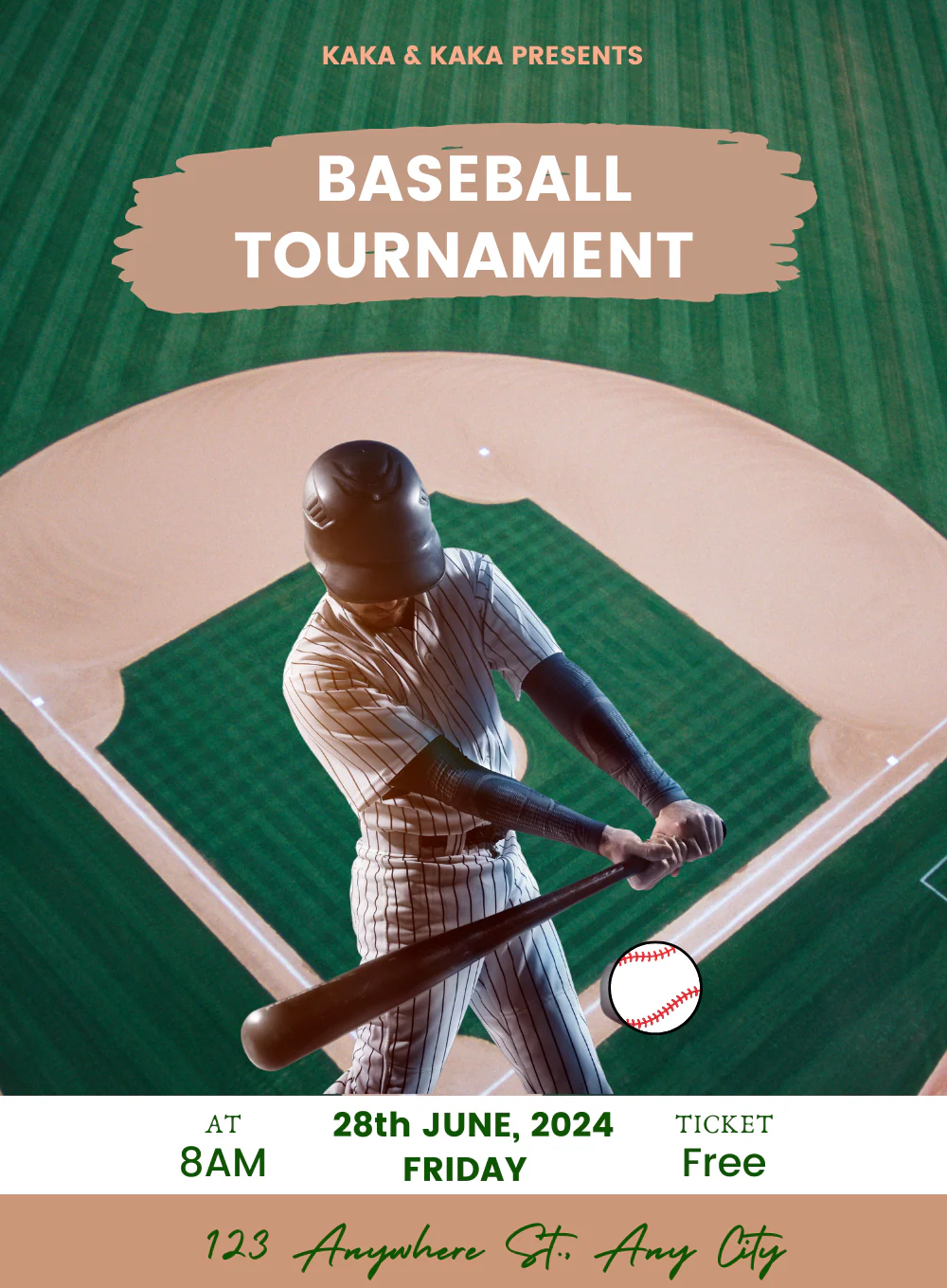 Green Swing baseball Invitation-AABAS004 - Image 2