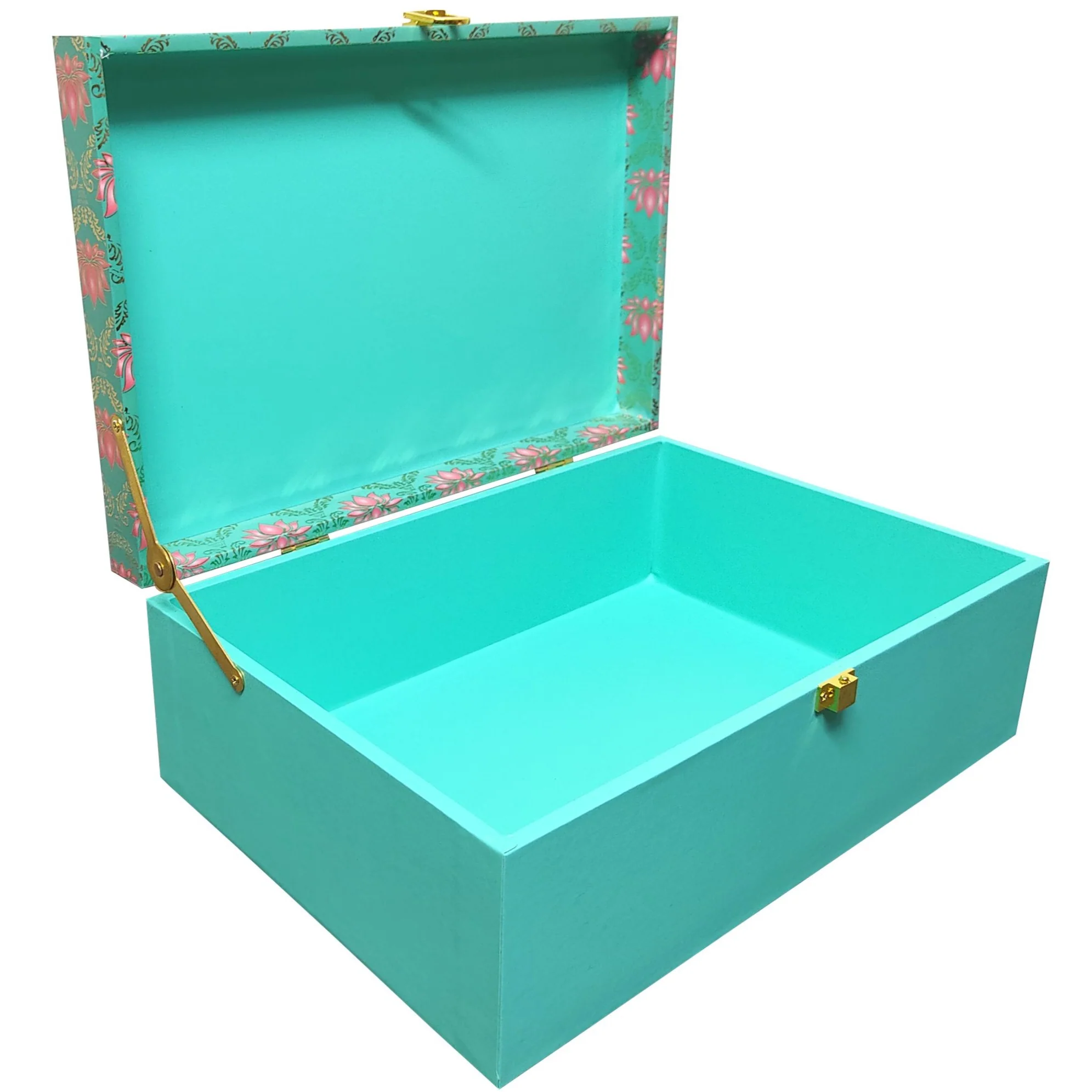 Green With Pink Floral Box Invitations-KBX0406 - Image 3