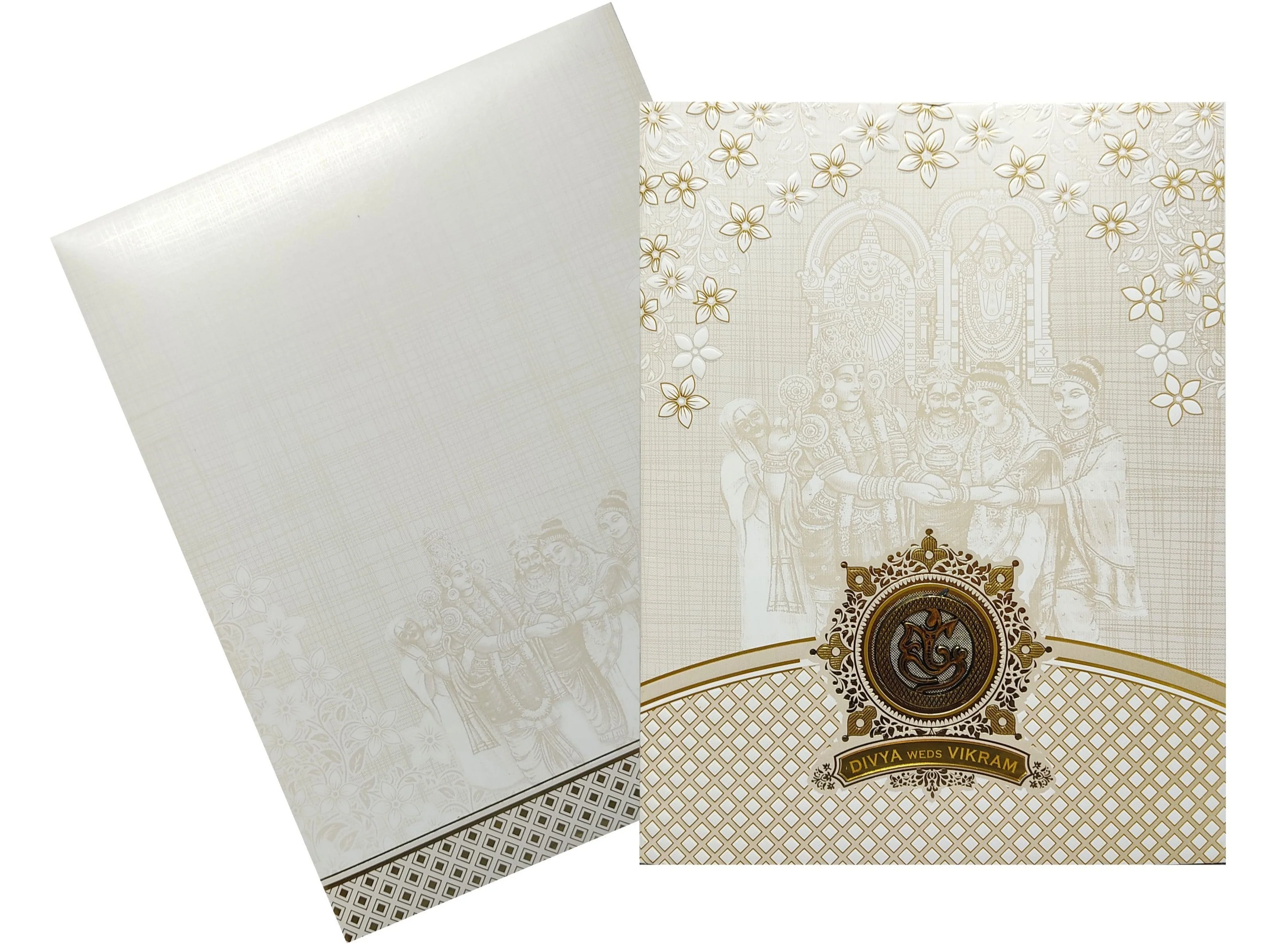 White Balaji Padmavathi  Invitation Card-KNJS2063 - Image 2
