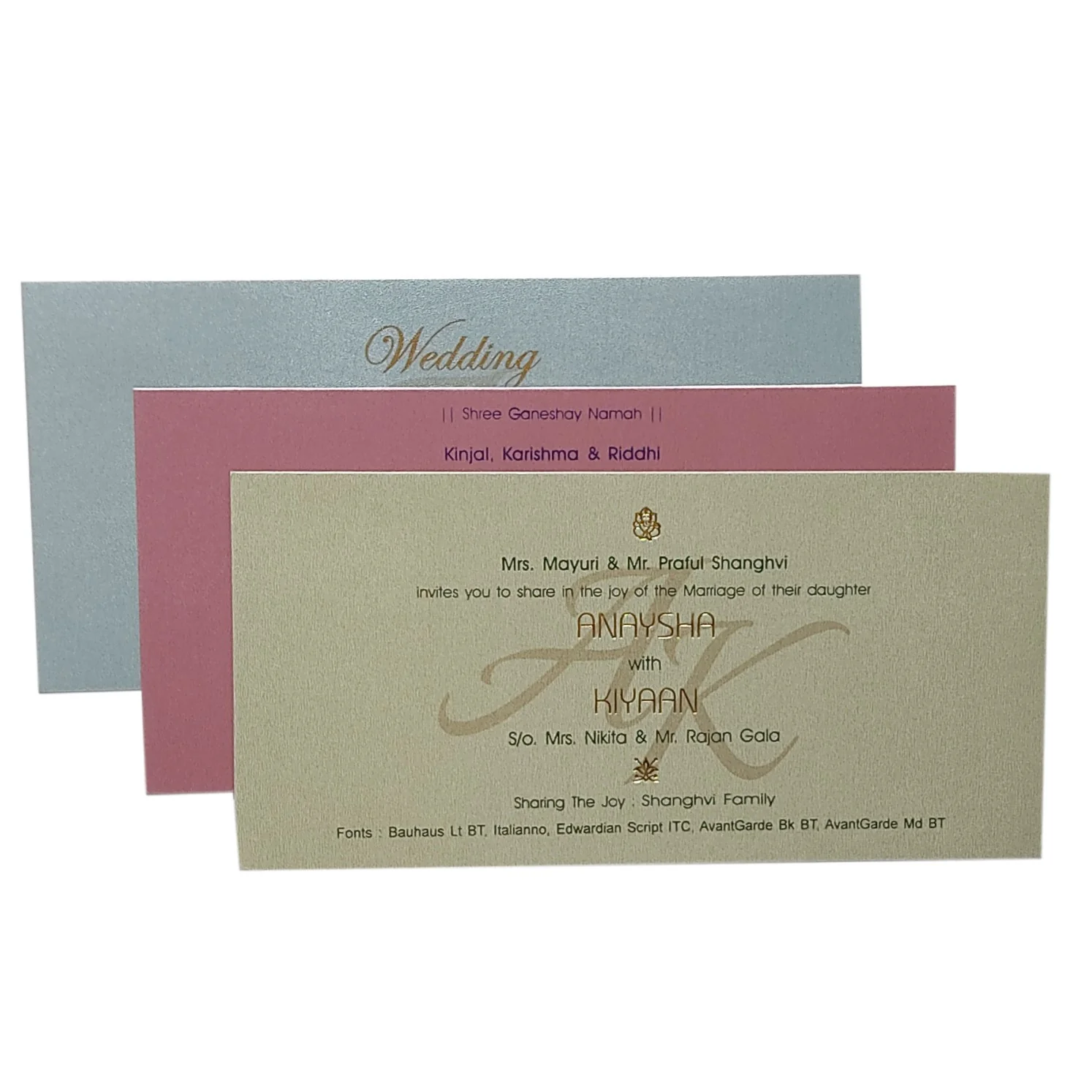 Grey Blue Design Sweet Box Invitation Card-KRC29120 - Image 5
