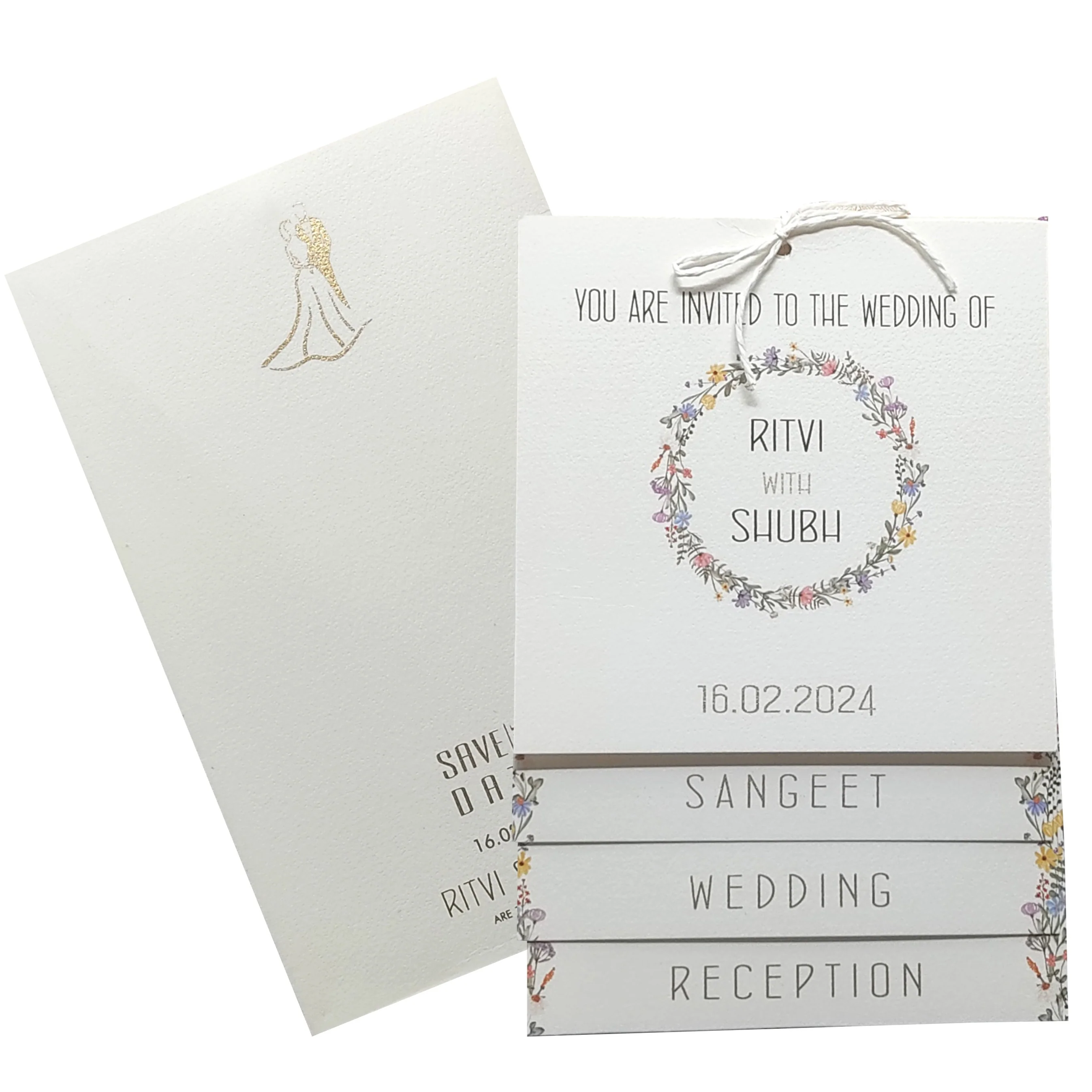 Grey Floral Design Invitation Card-KRC29370