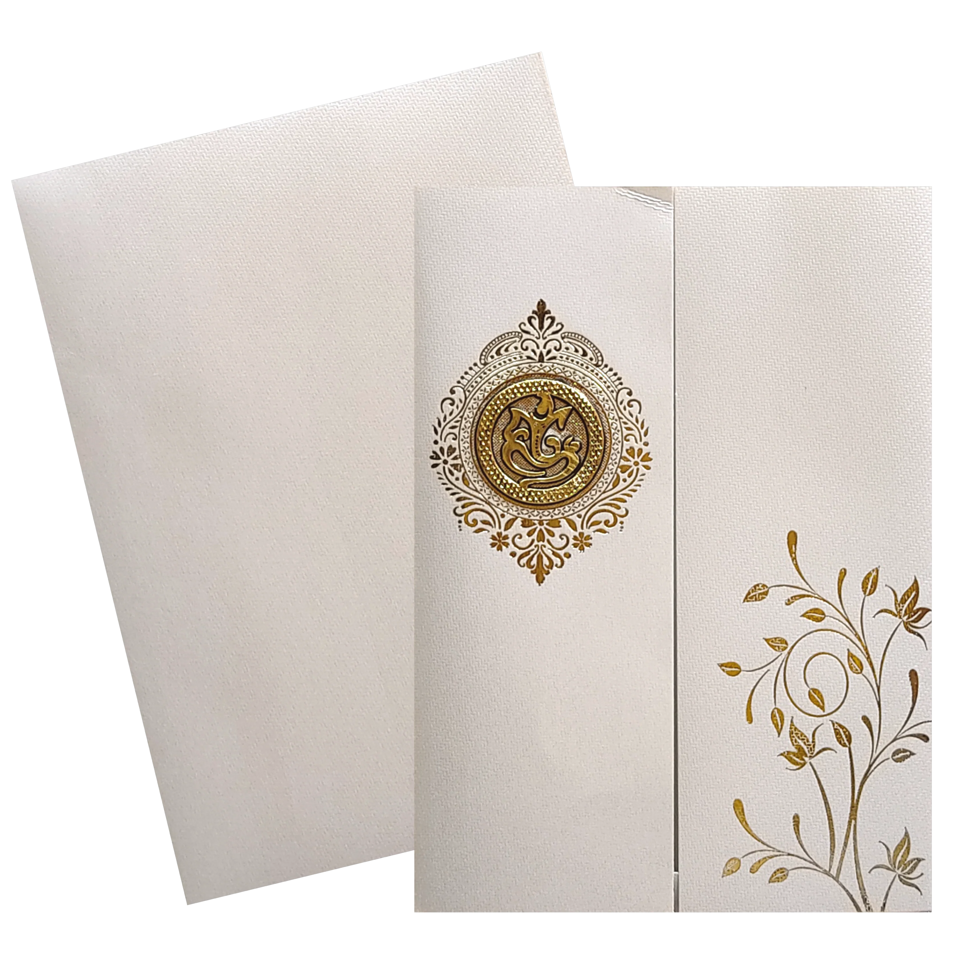 Grey Floral Door Invitation Card-KNKTGY029 - Image 2