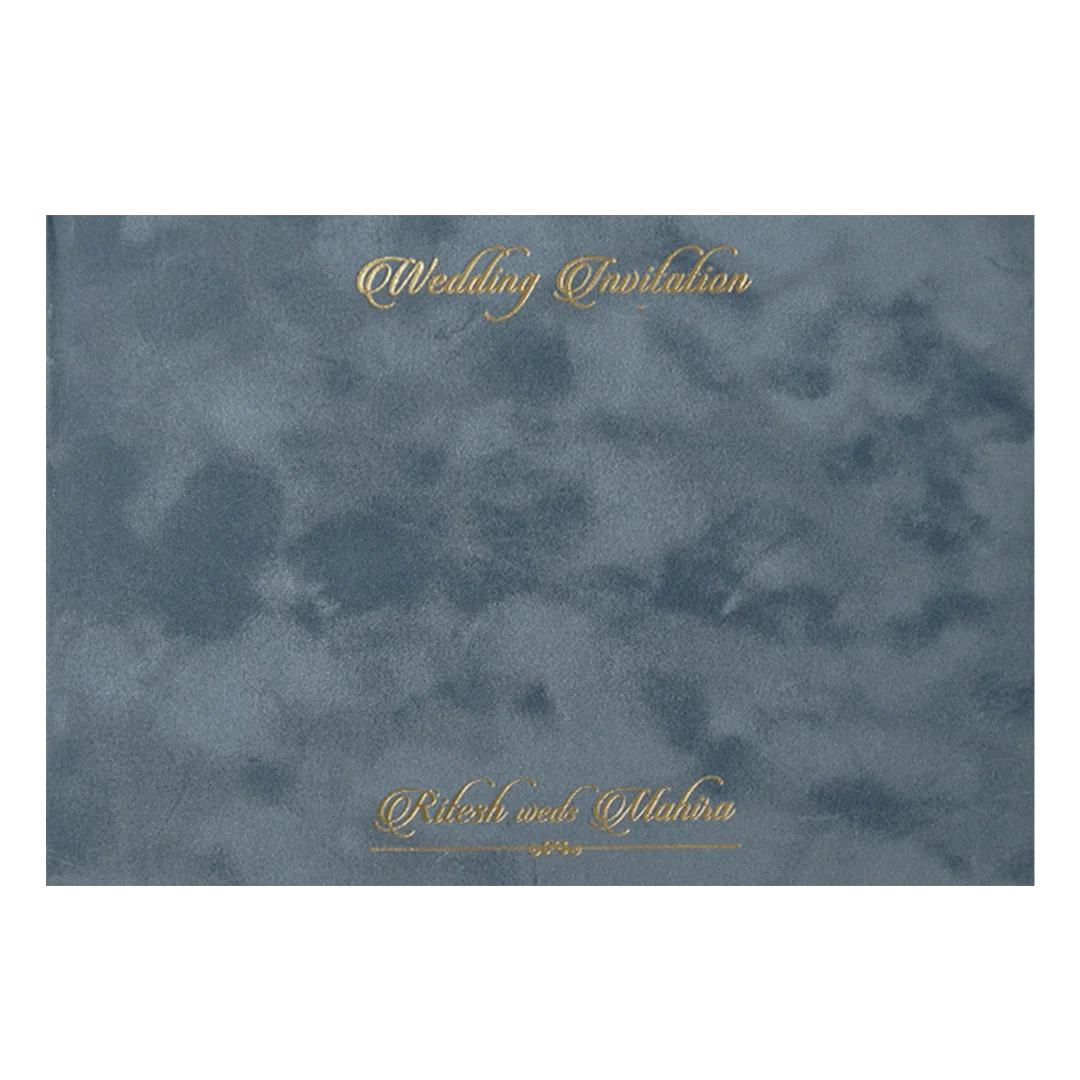Grey Floral Gatefold Padded Wedding Card-KMMWD1165 - Image 4