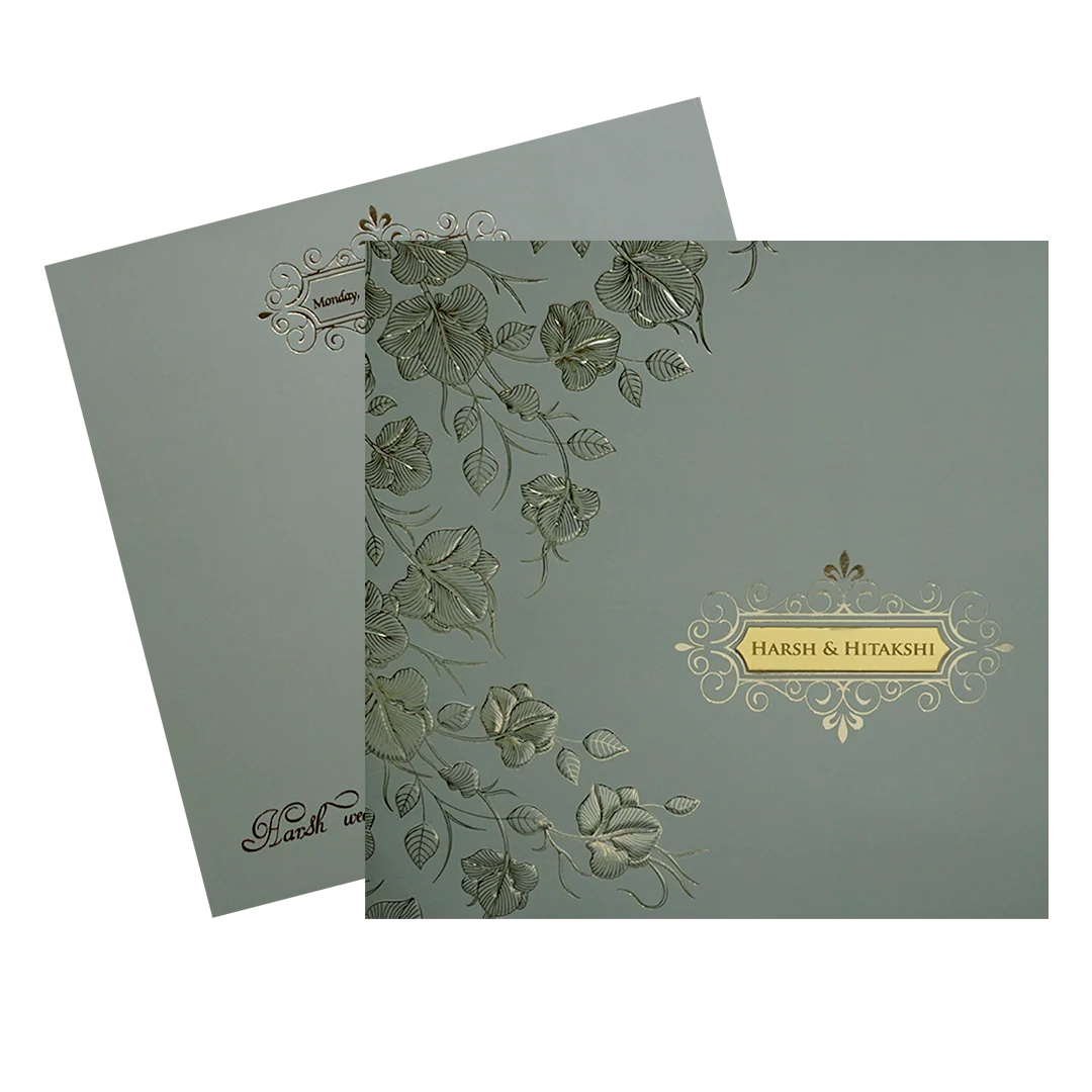 Grey Floral Marriage Card-KPR09150 - Image 2