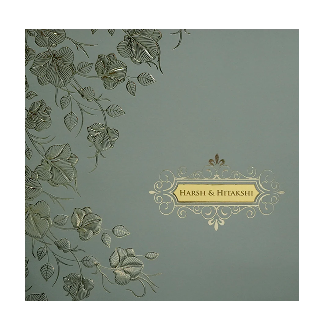 Grey Floral Marriage Card-KPR09150 - Image 3