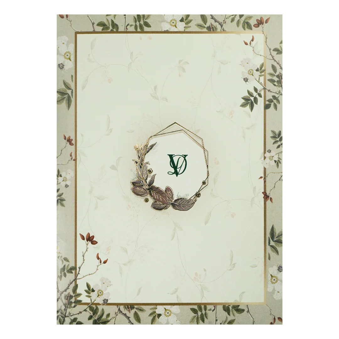Grey Floral Monogram Wedding Card-KNTY6817 - Image 3