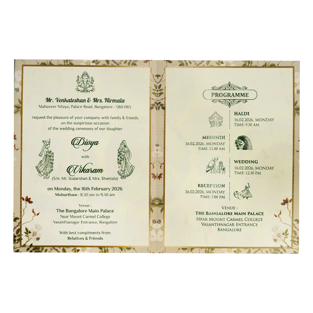 Grey Floral Monogram Wedding Card-KNTY6817 - Image 5