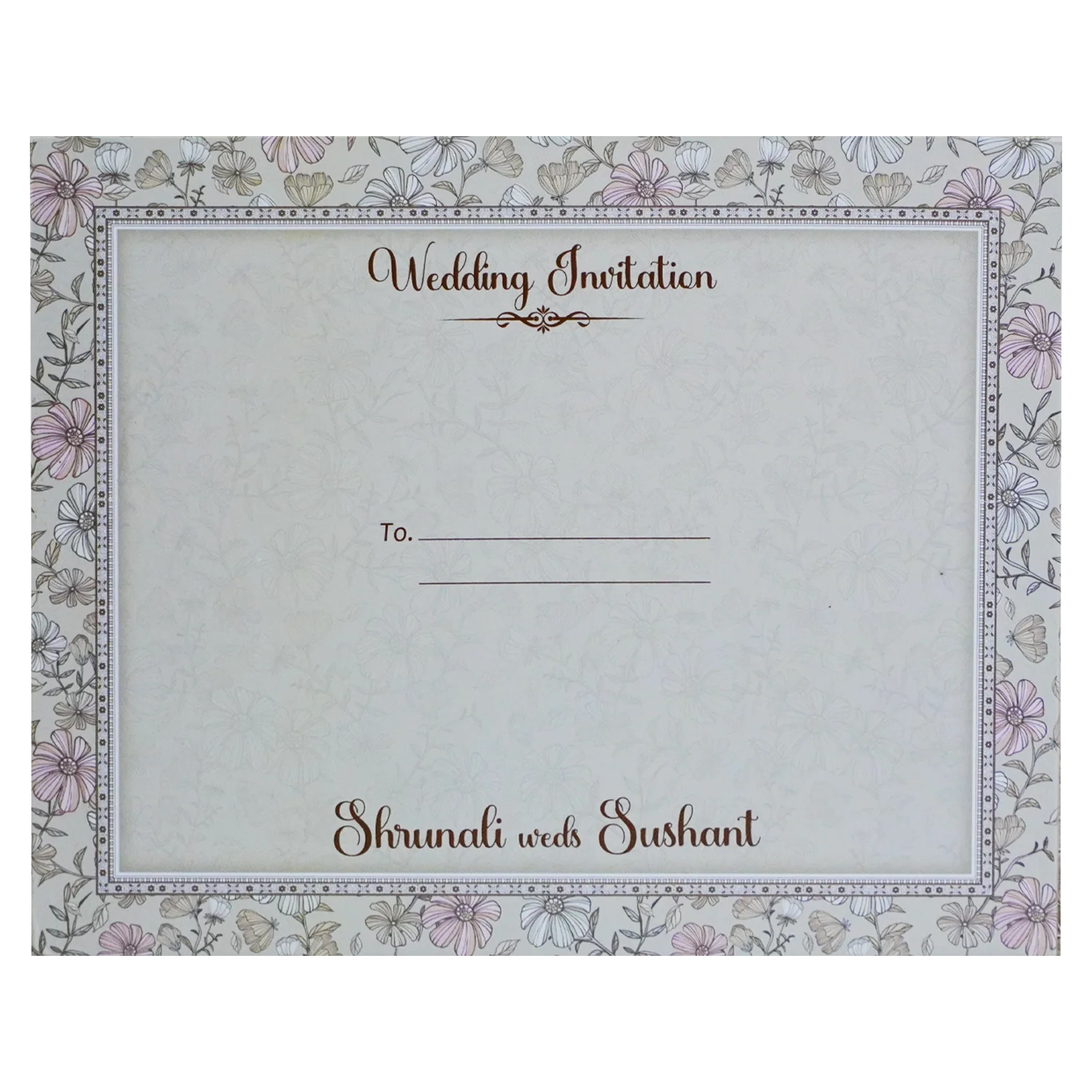 Grey Floral Padded Invitation-KSI12190 - Image 4