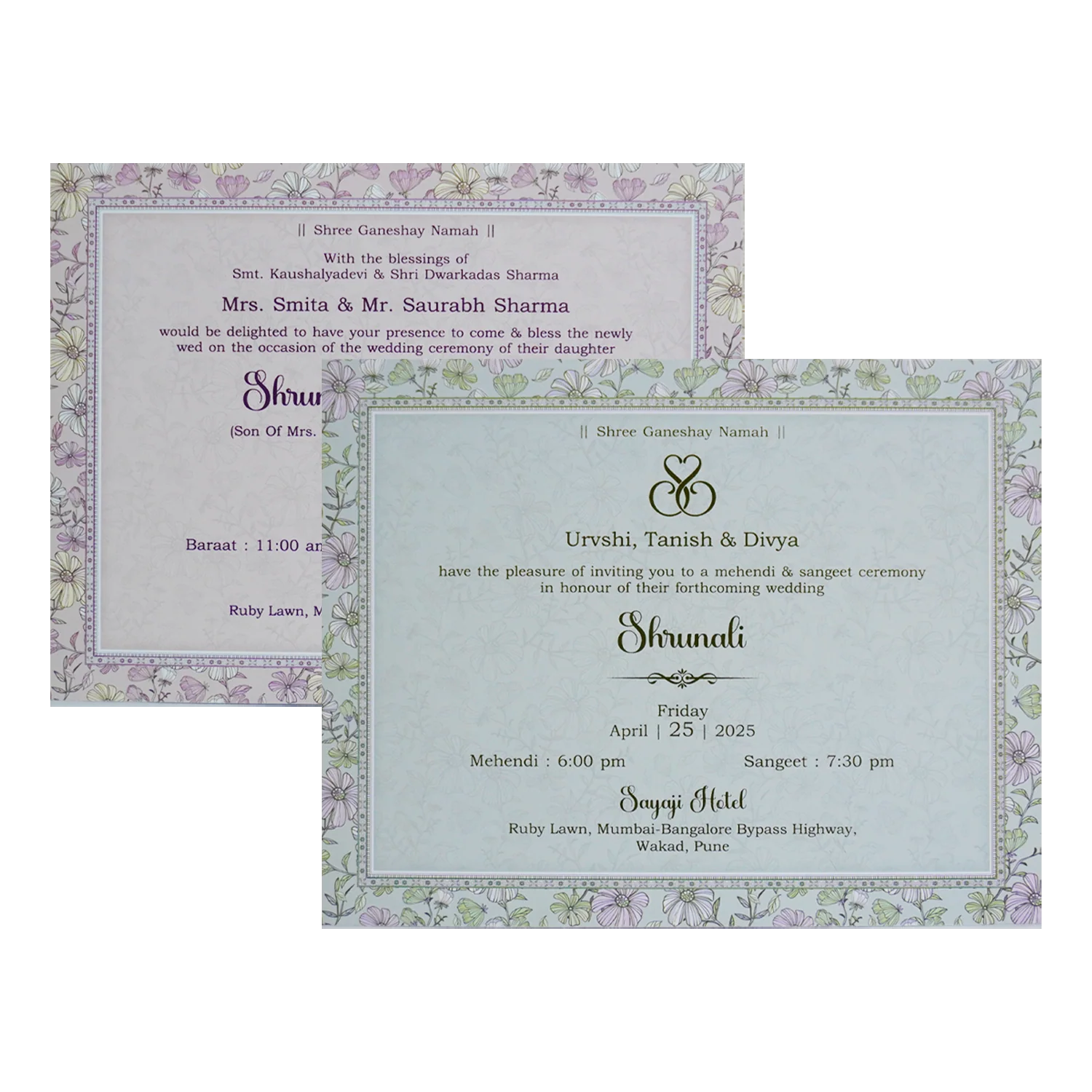 Grey Floral Padded Invitation-KSI12190 - Image 5