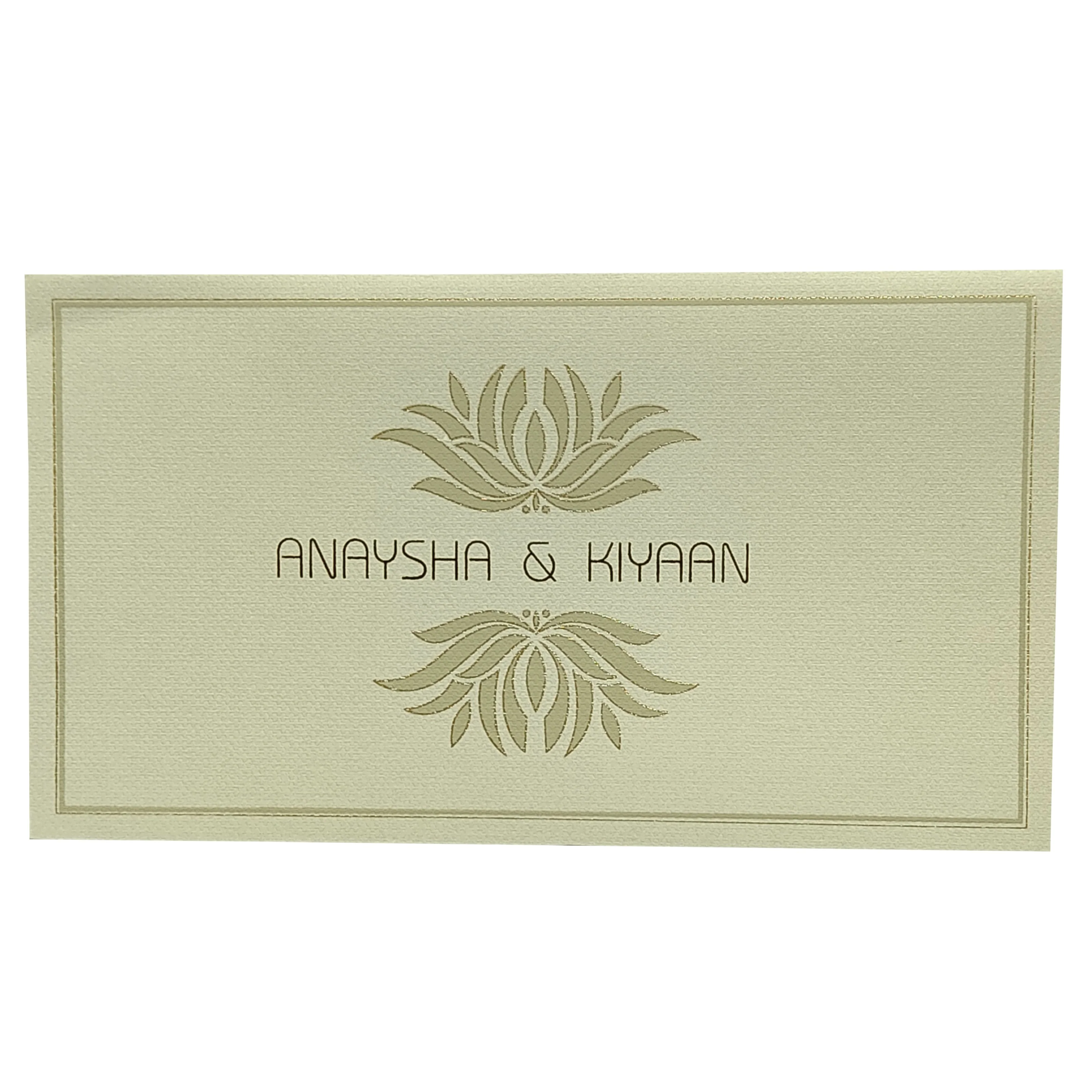 Grey Floral Padded Invitation Card-KRC29151 - Image 3
