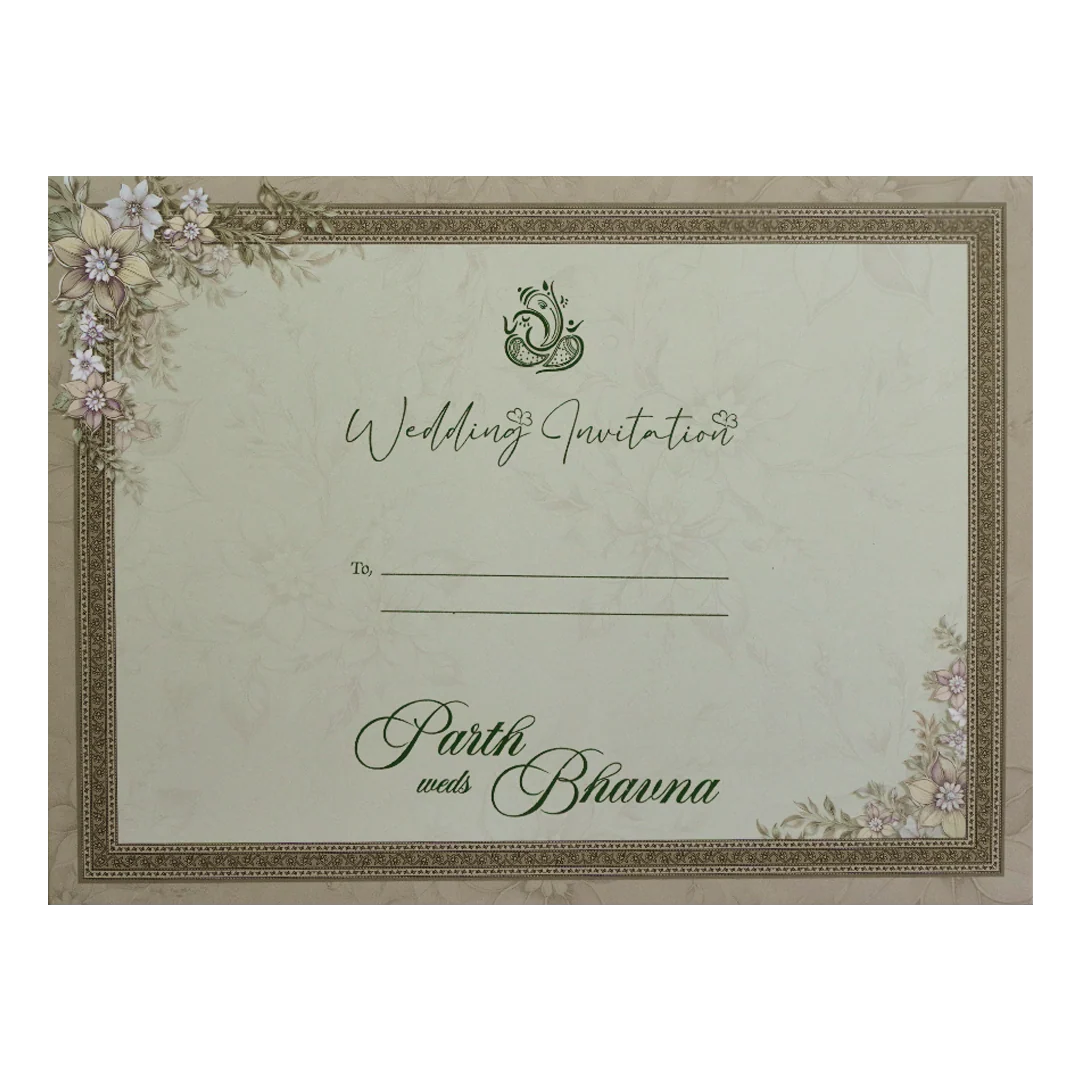 Grey Floral Padded Wedding Card- KSH72480 - Image 4