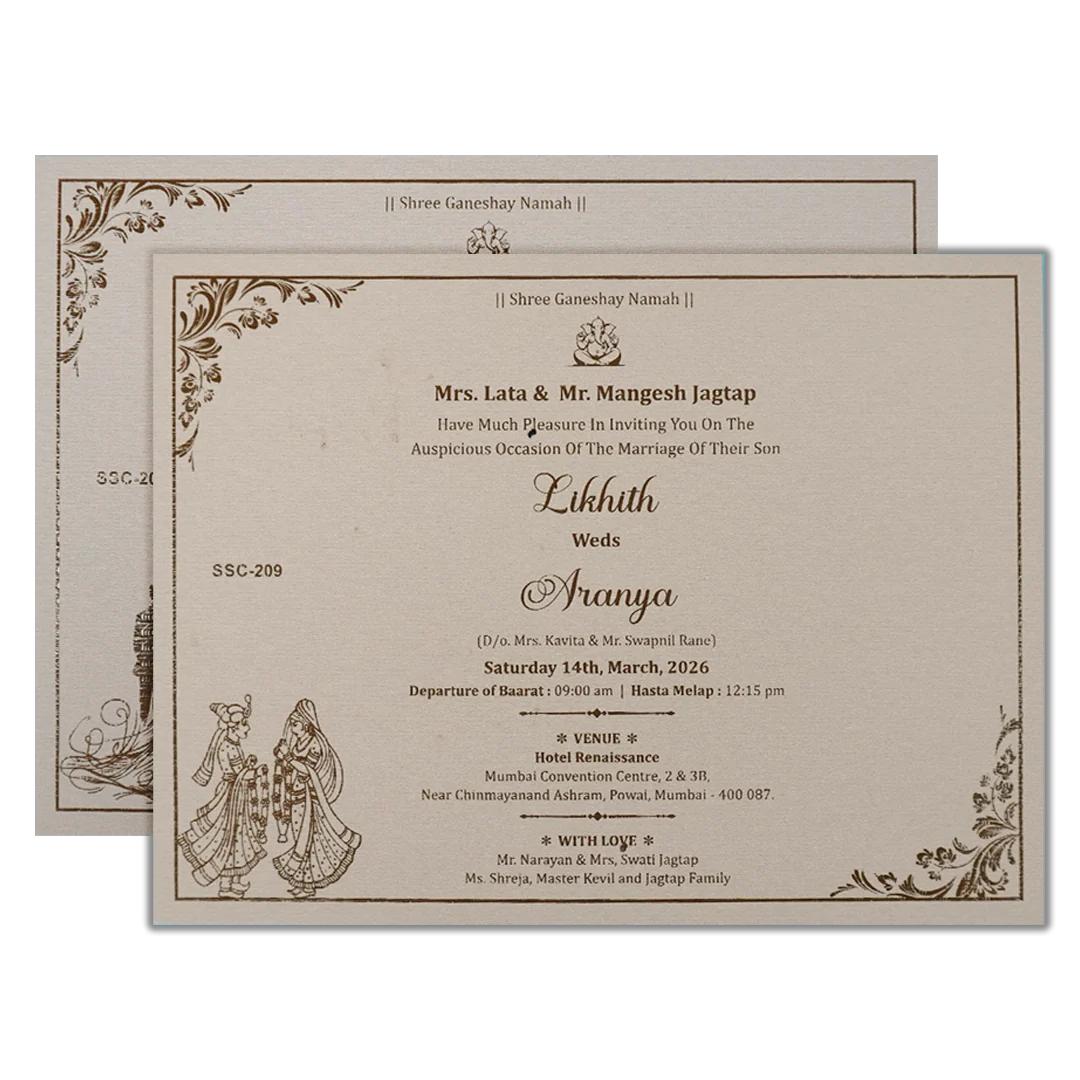 Grey Floral Padded Wedding Card-KSSC2090 - Image 5