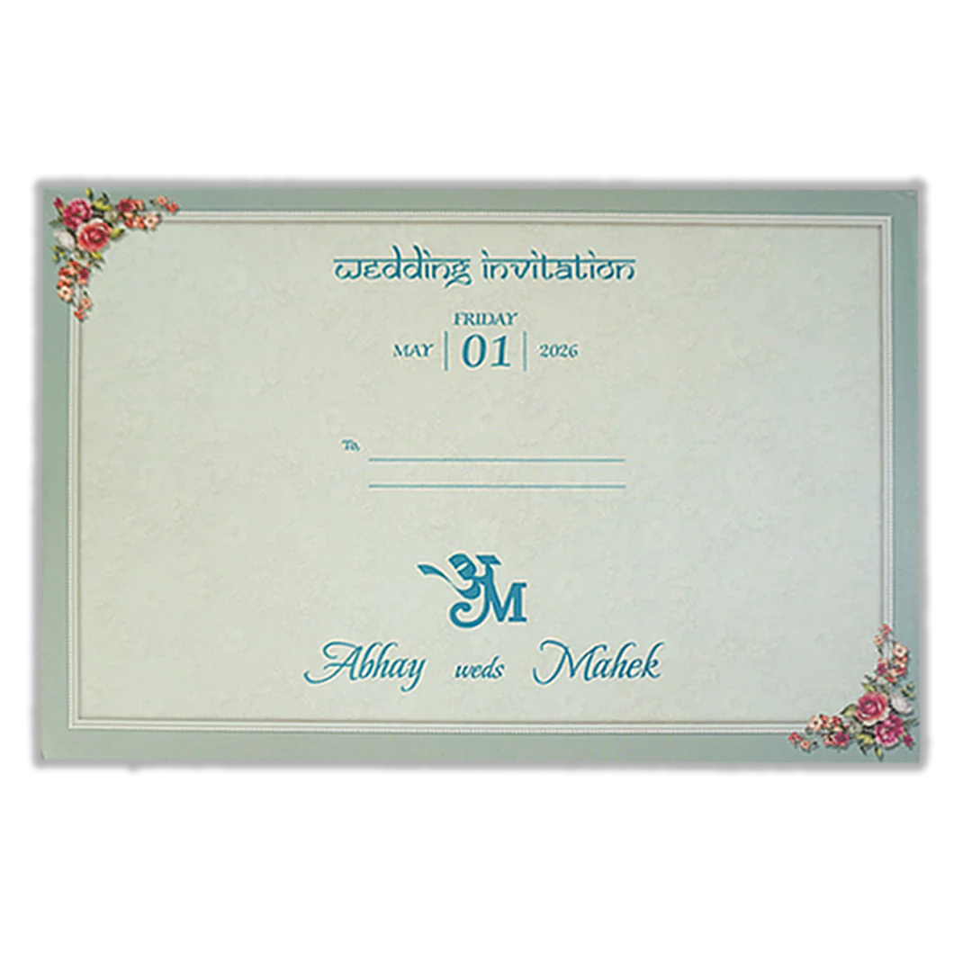 Green Floral Vintage Wedding Card-KSH72110 - Image 4