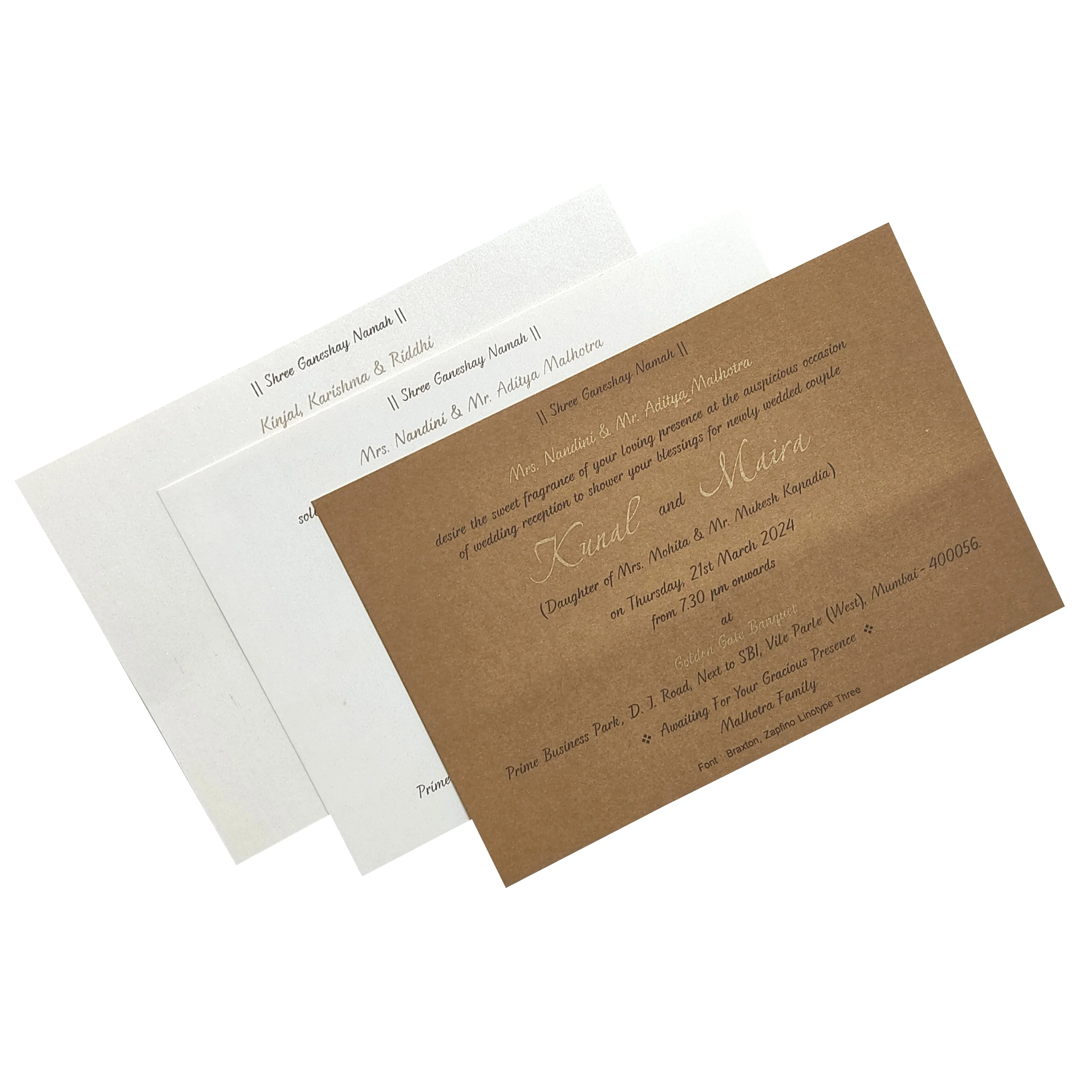 Grey Gold Design Invitation Card-KRC29541 - Image 5