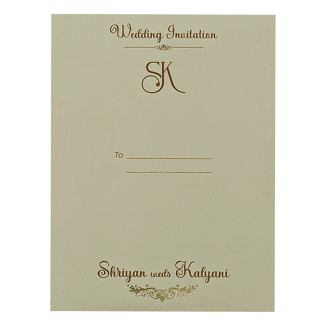 Grey Gold Frame Wedding Card-KSI64940 - Image 4