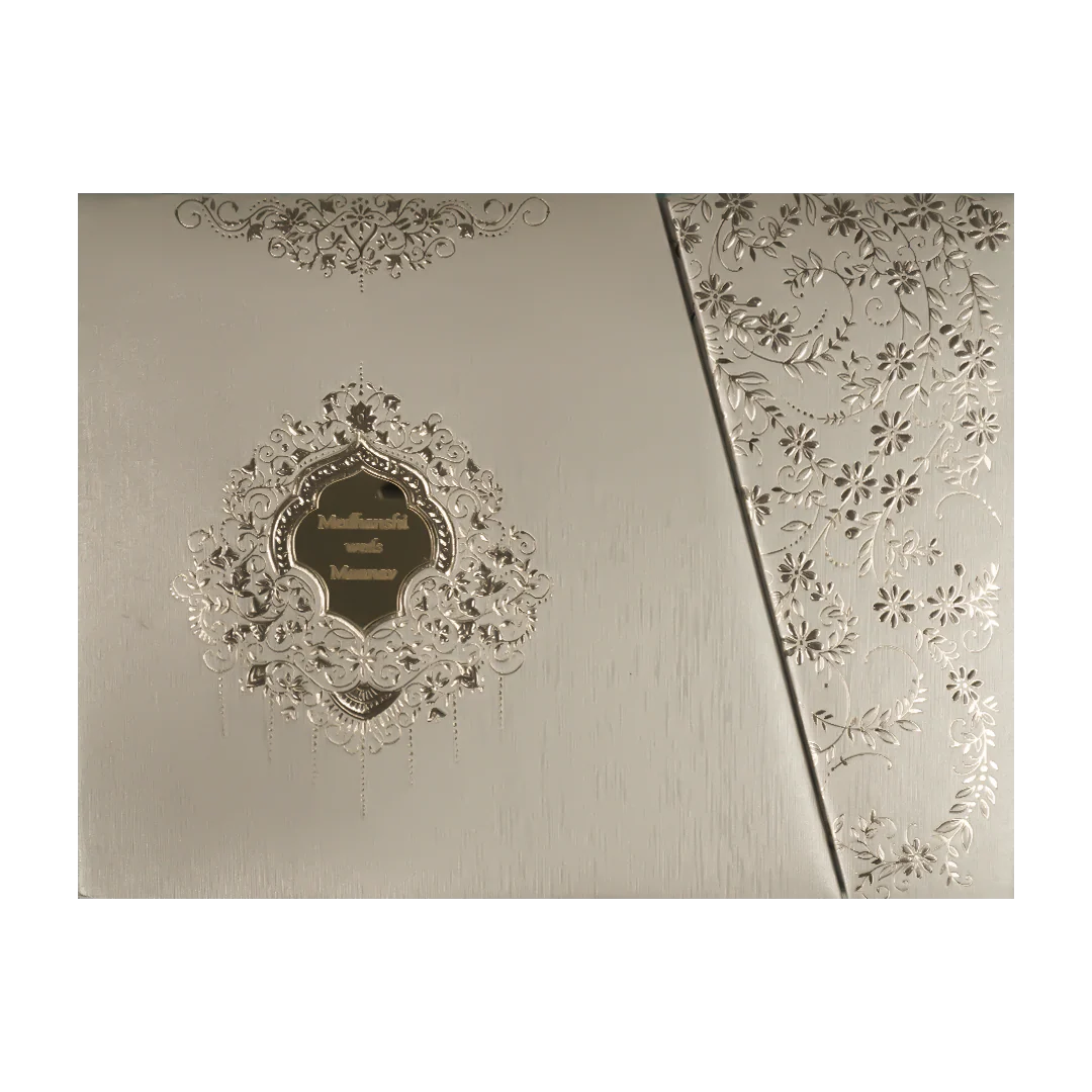 Grey Gold Padded Wedding Card-KSSC2110 - Image 3