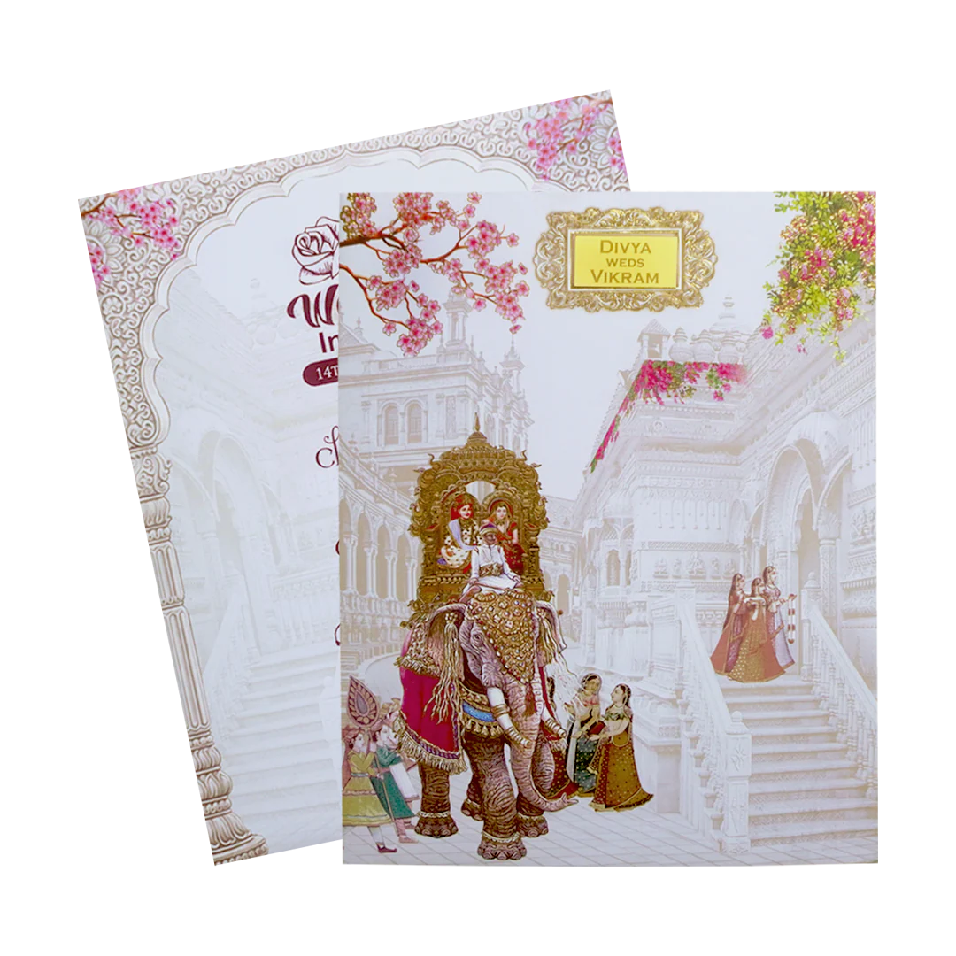 Grey Jumbo Royal Invitation Card-KNKJ1100 - Image 2