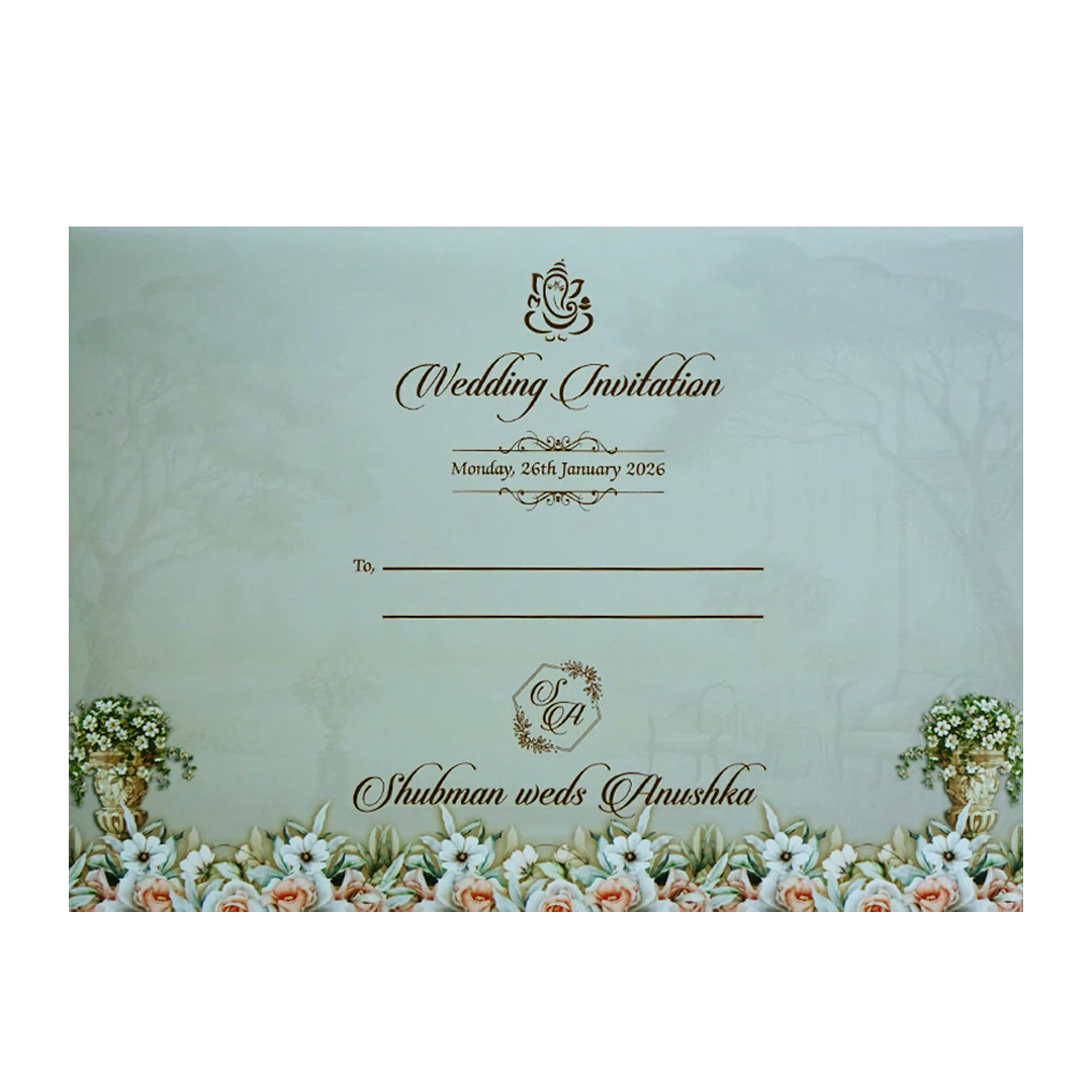 Grey Laser Cut Premium Wedding Card-KRB09520 - Image 4