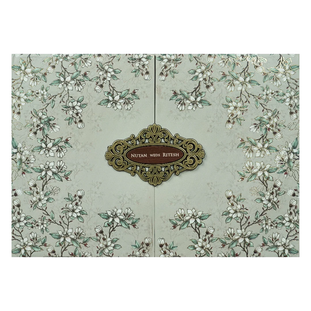 Grey Medallion Padded Wedding Card-KRE27870 - Image 3