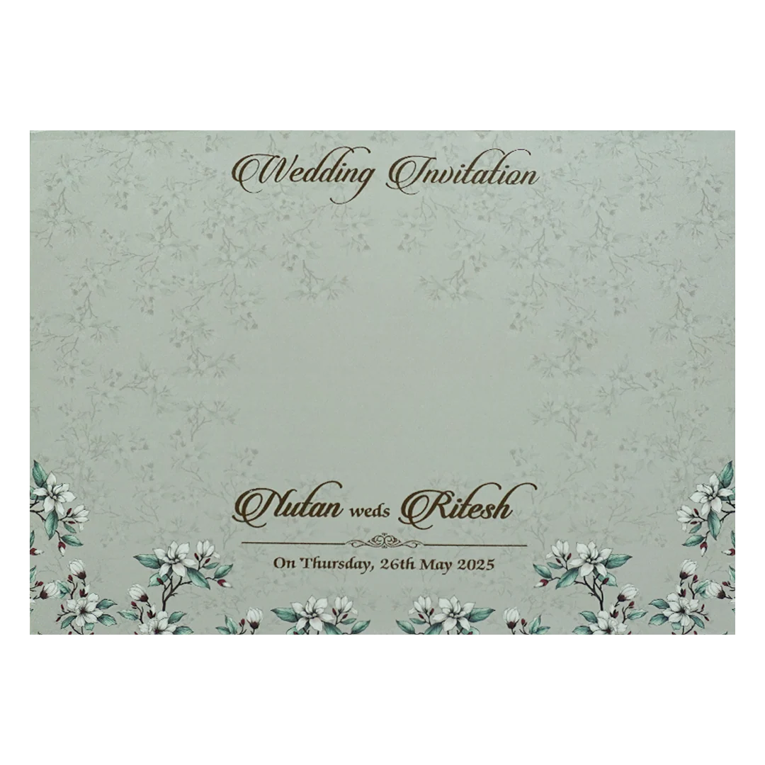 Grey Medallion Padded Wedding Card-KRE27870 - Image 4