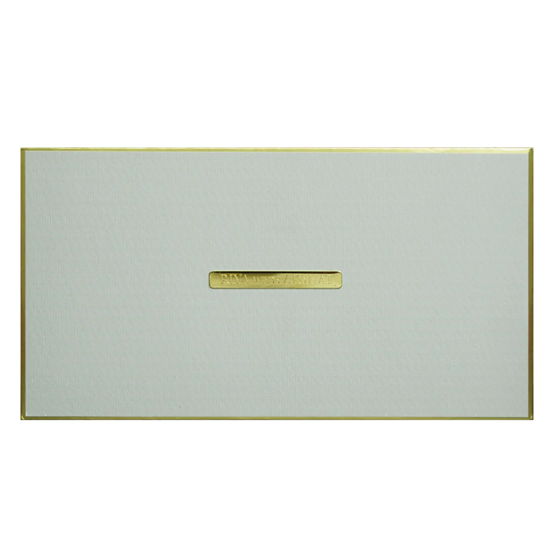 Grey Minimal Padded Classic Wedding Card - KMMWD1147 - Image 3