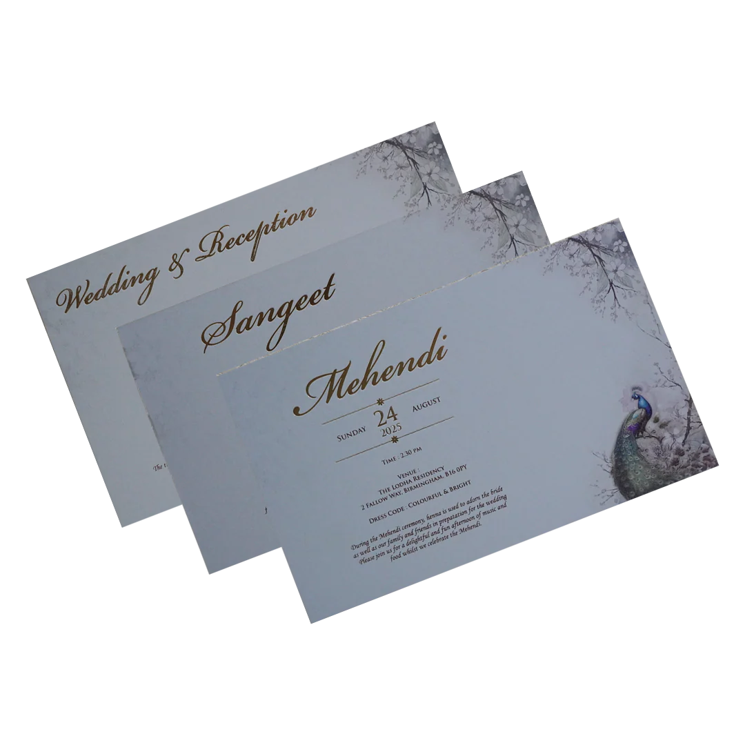 Grey Padded Marriage Invitation Card-Kpr23750 - Image 5