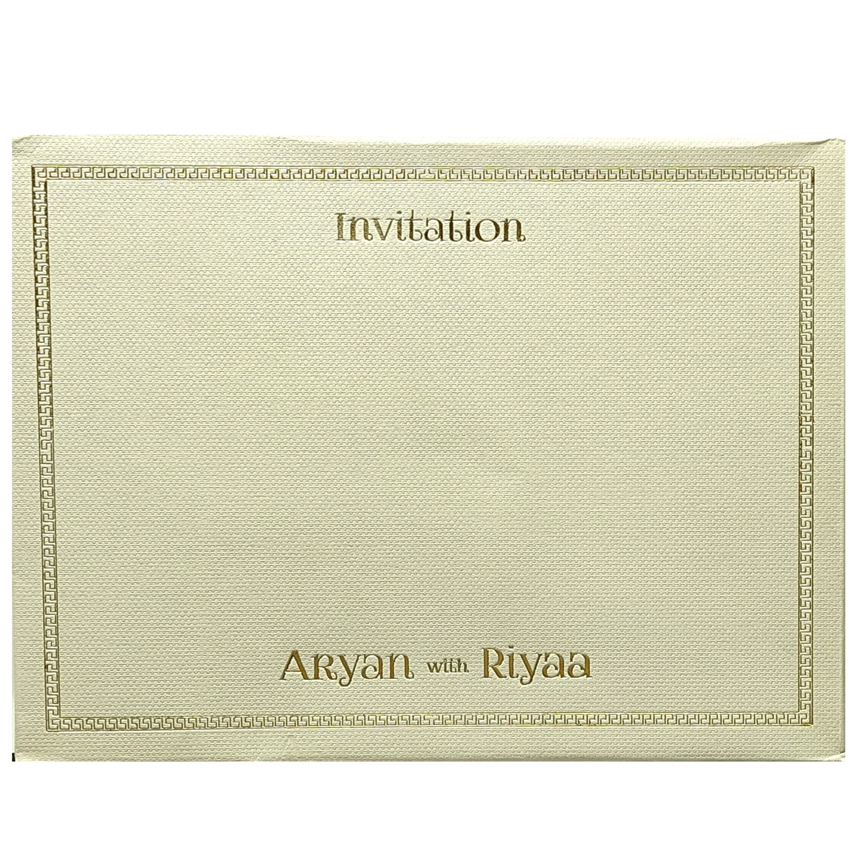 Grey Peacock Padded Invitation Card-KRC29532 - Image 4
