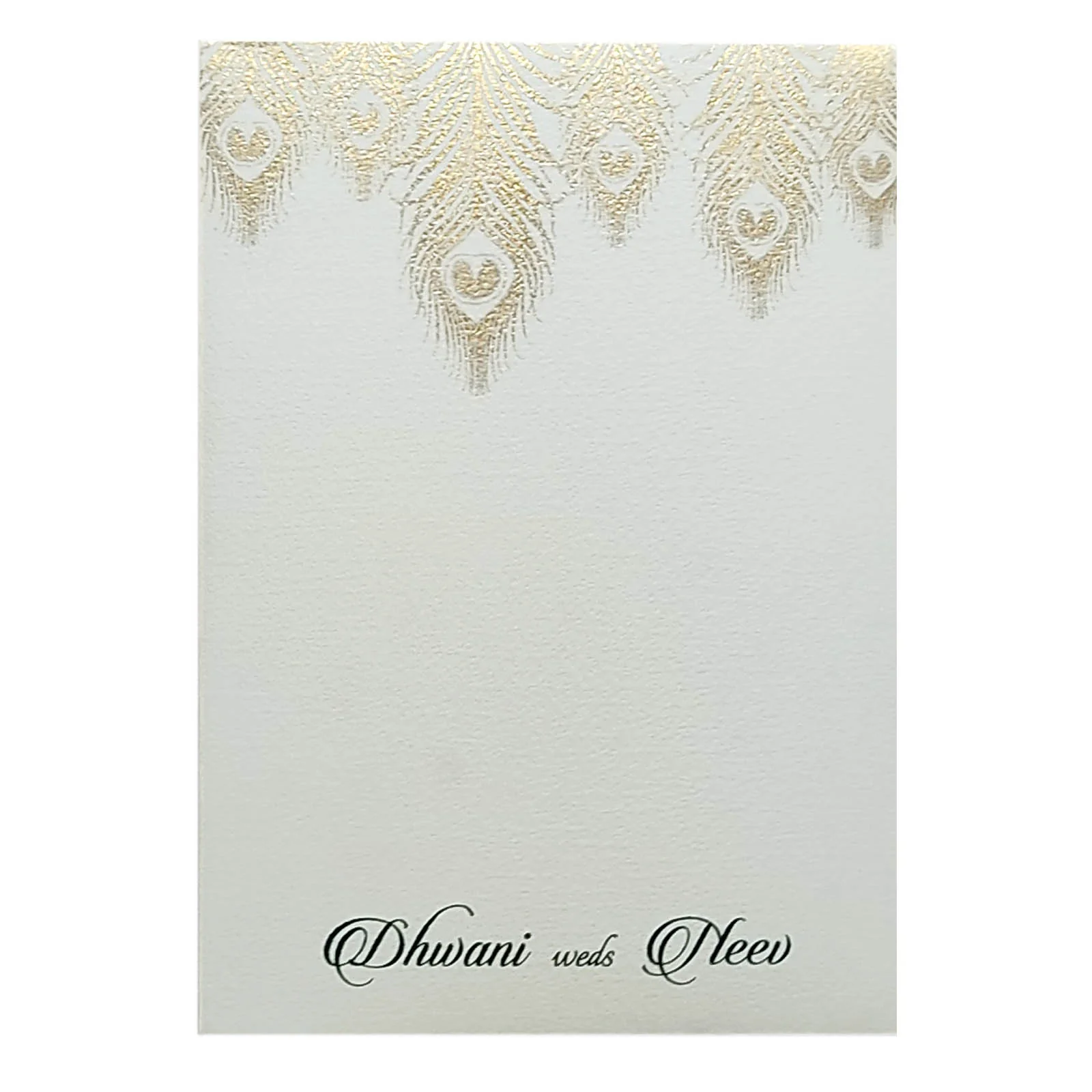 Grey Peacock Single Sheet Invitation Card-KRCS6091 - Image 3