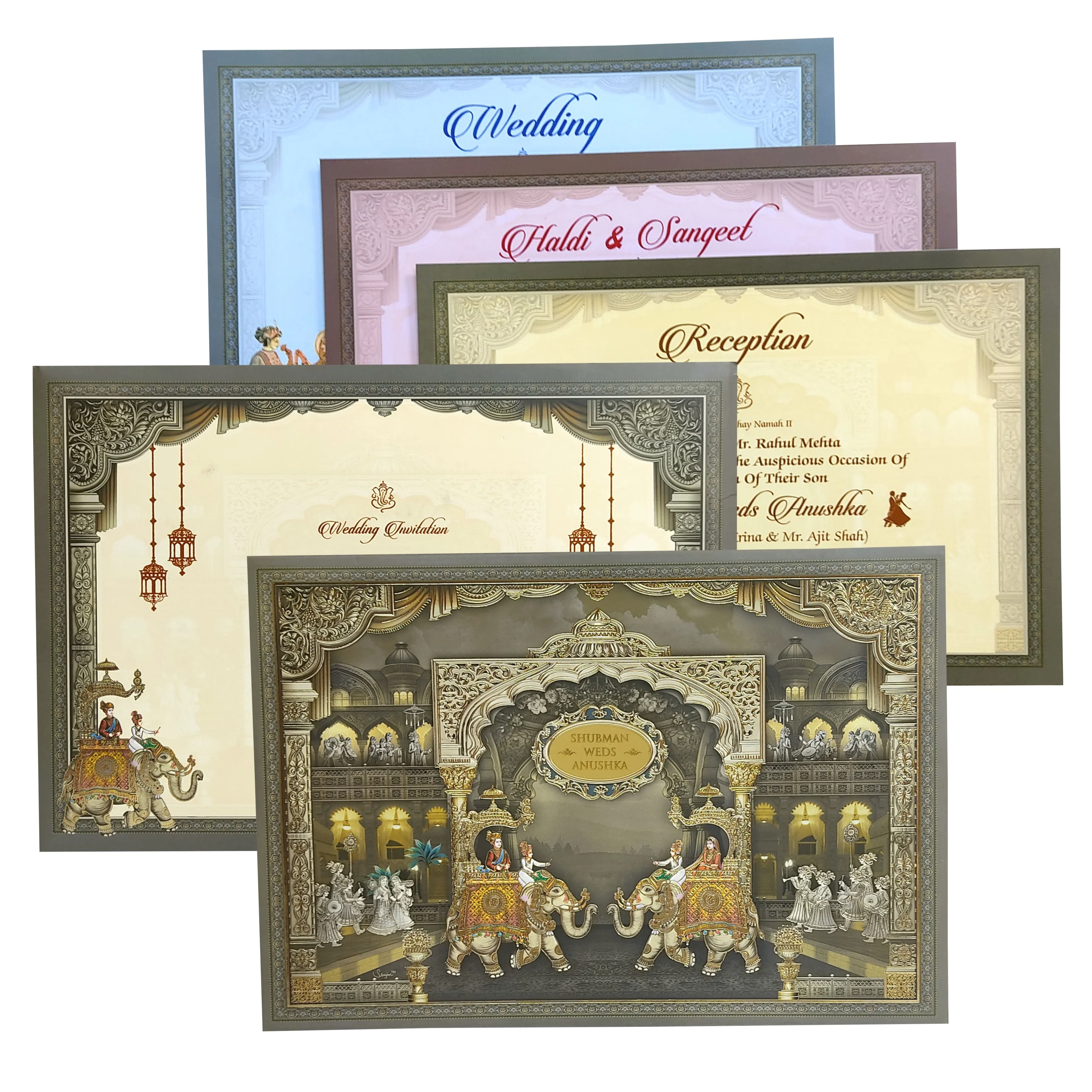 Grey Royal Box Marriage Invitation Card-KRB08690