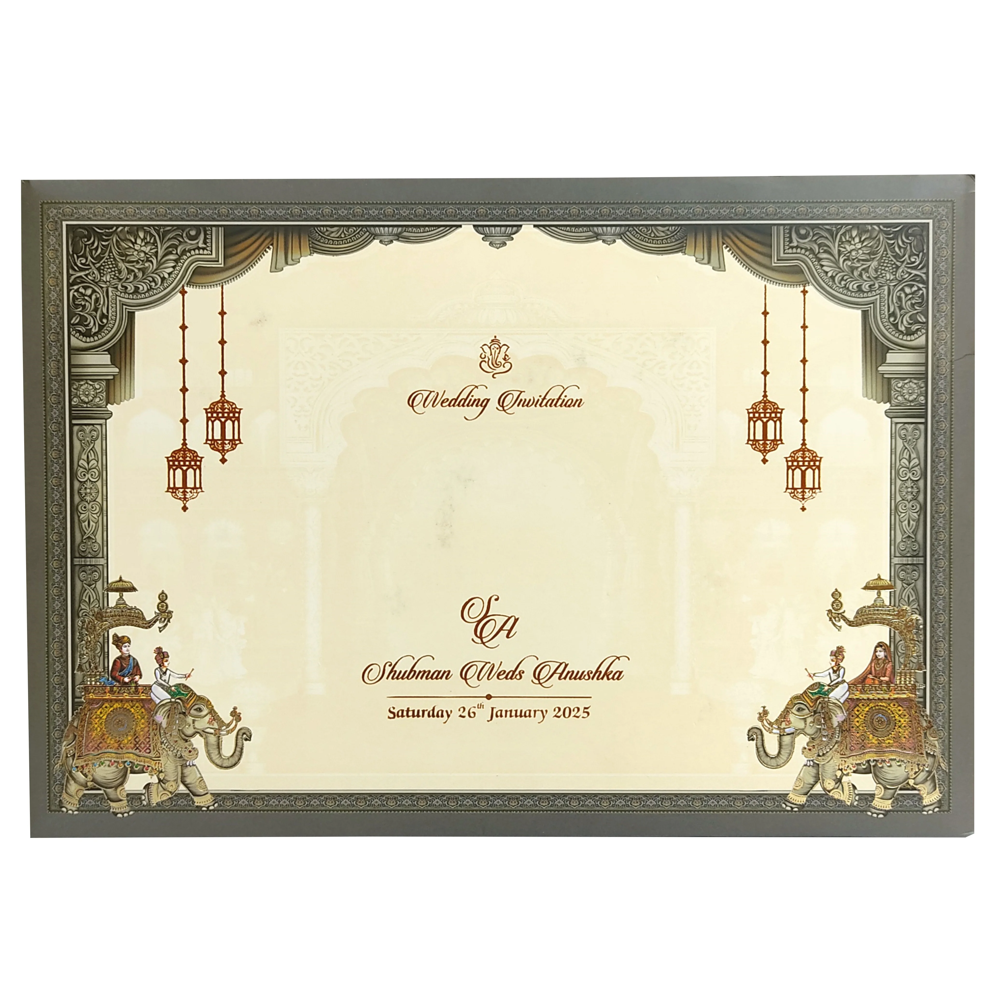 Grey Royal Box Marriage Invitation Card-KRB08690 - Image 4