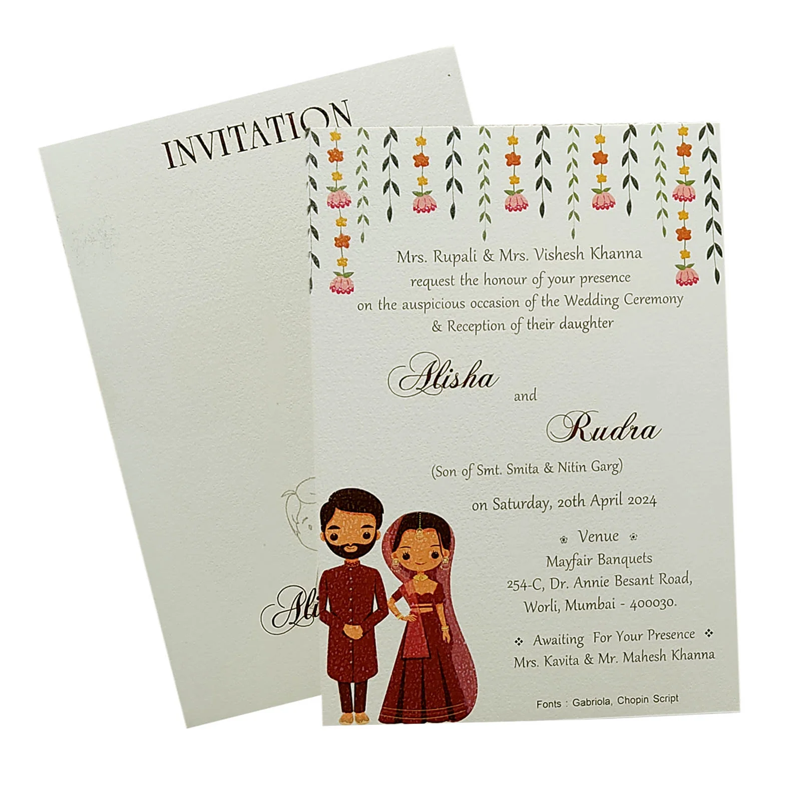 Grey Single Sheet Invitation Card-KRCS5290