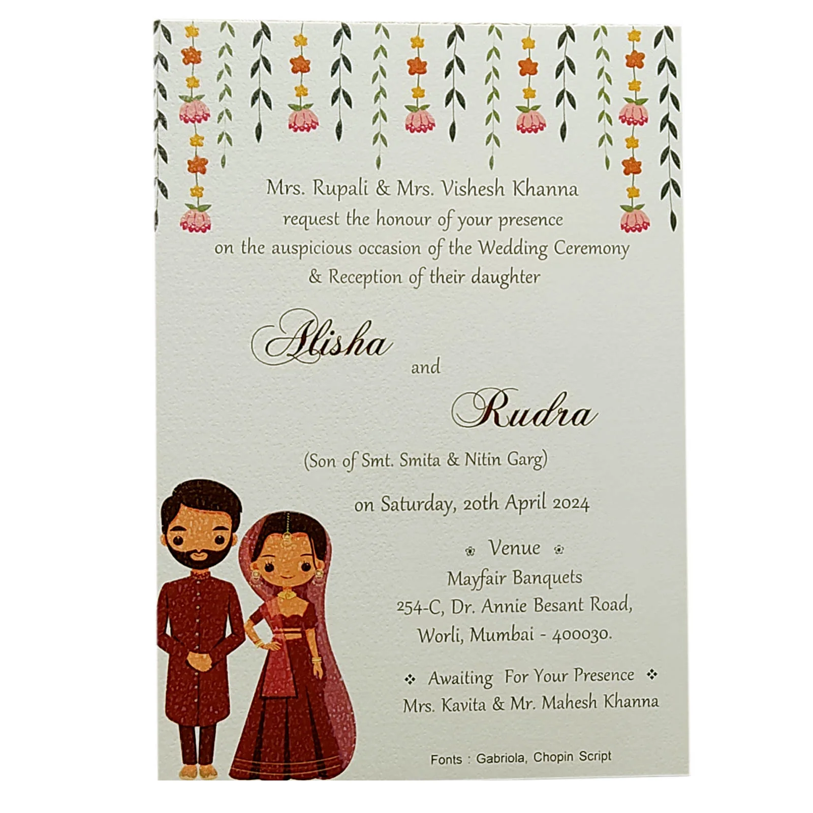 Grey Single Sheet Invitation Card-KRCS5290 - Image 2