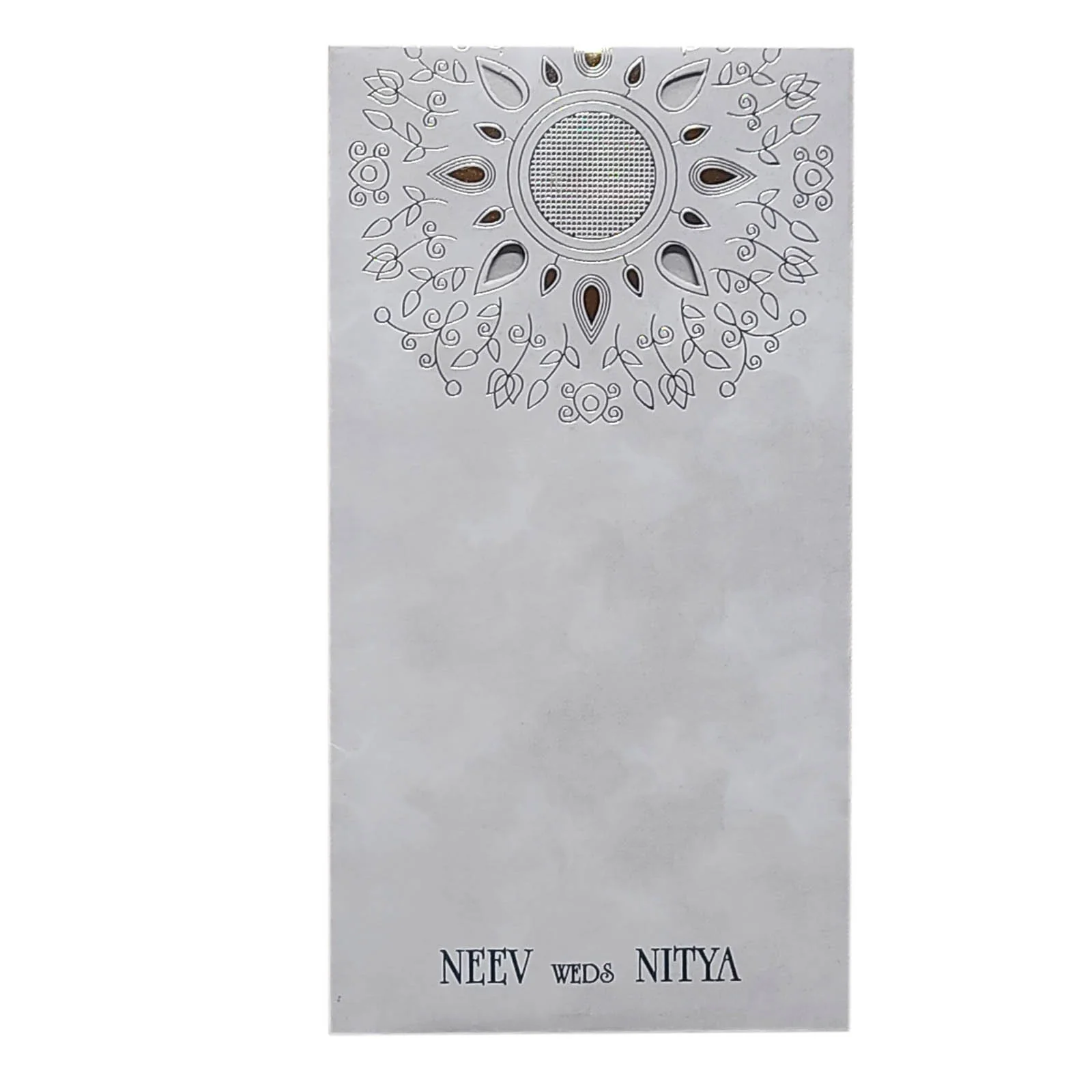 Grey Single Sheet Wedding Card-KRCS6432 - Image 2