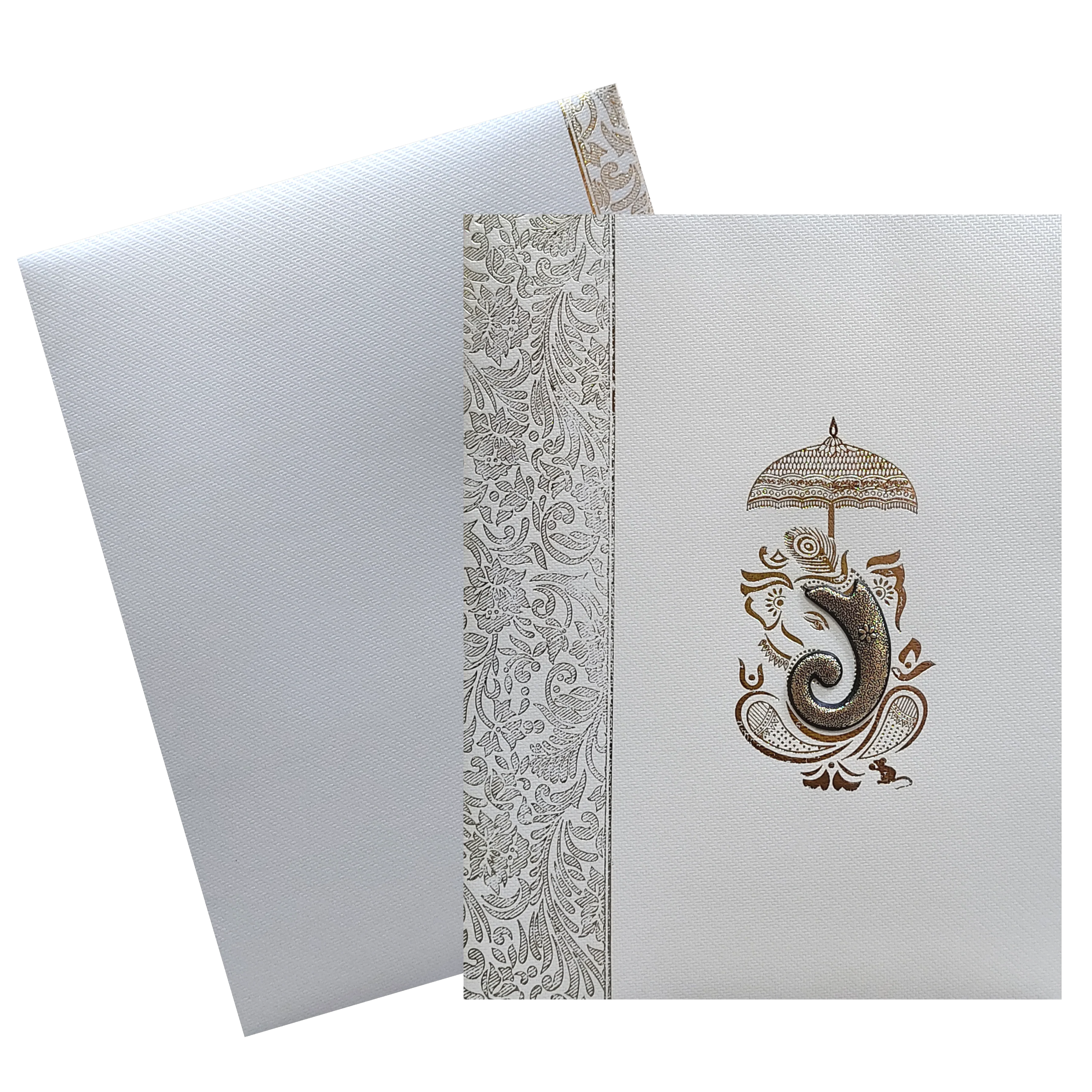 Grey Texture Sheet Wedding Invitation Card-KNKGY5014 - Image 2