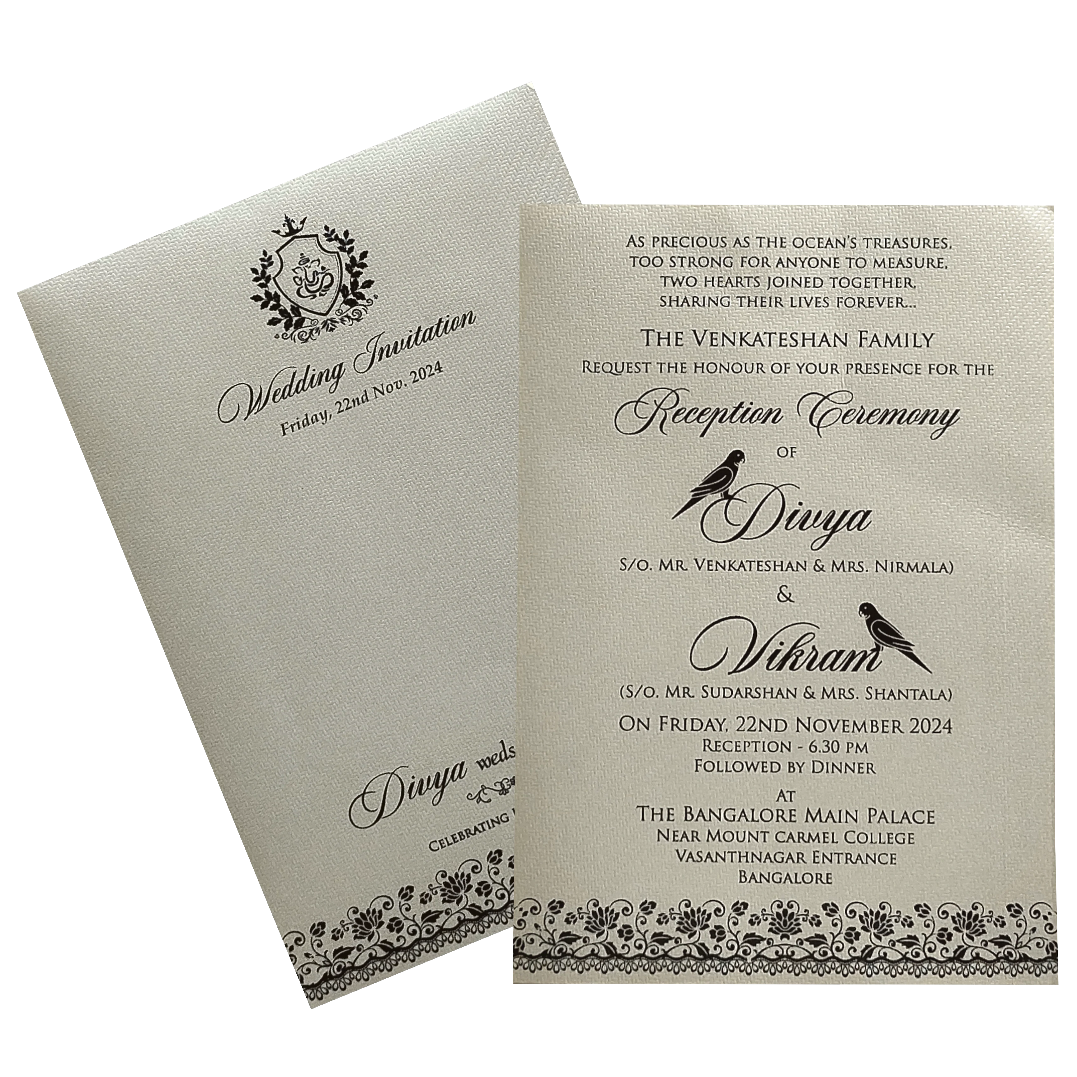 Grey Texture Single Sheet Invitation Card-KNKK551GY