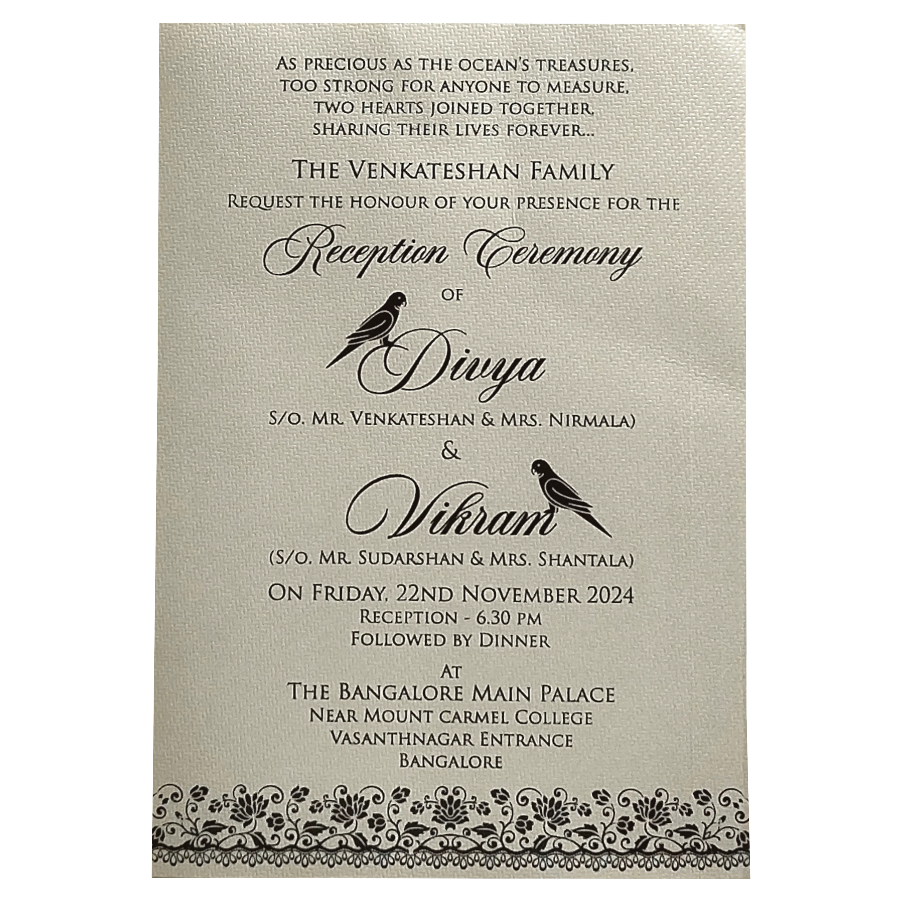 Grey Texture Single Sheet Invitation Card-KNKK551GY - Image 2